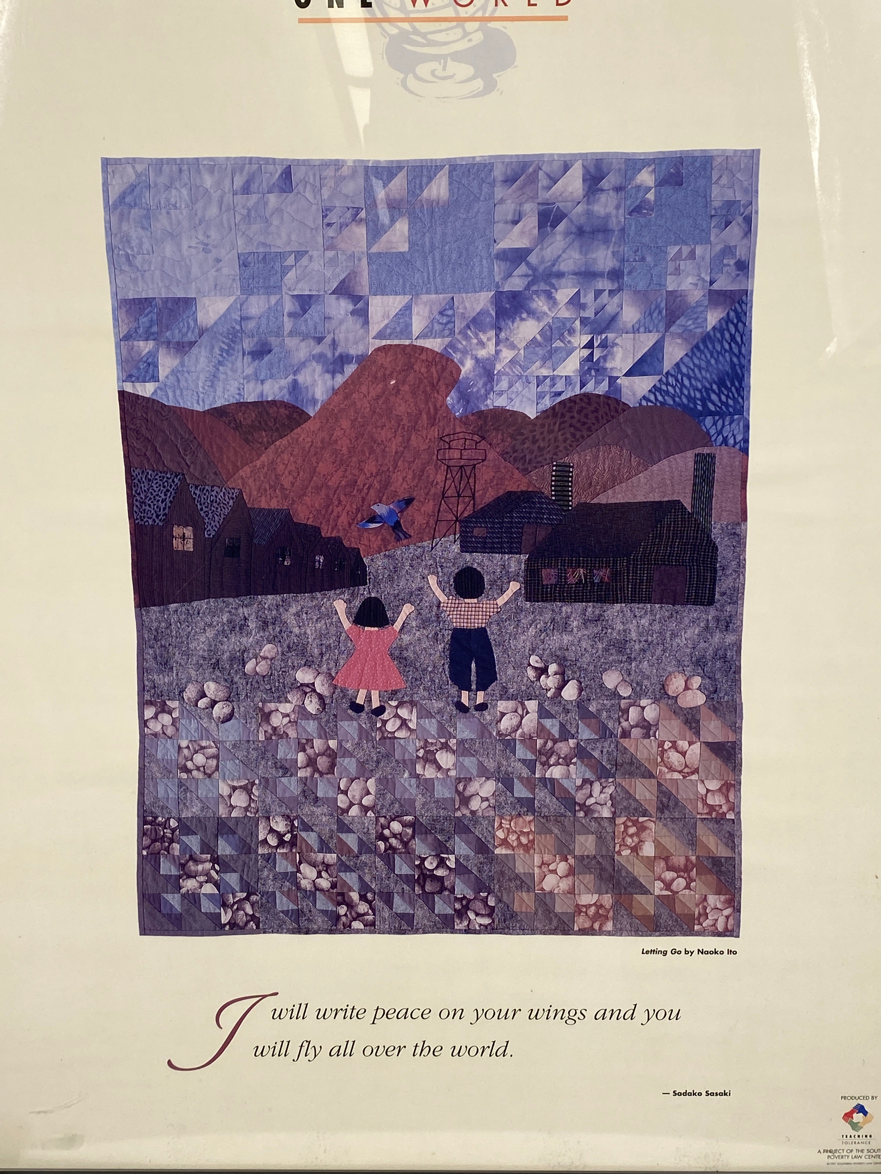 Framed 1997 One World Poster "Letting Go" 24x18