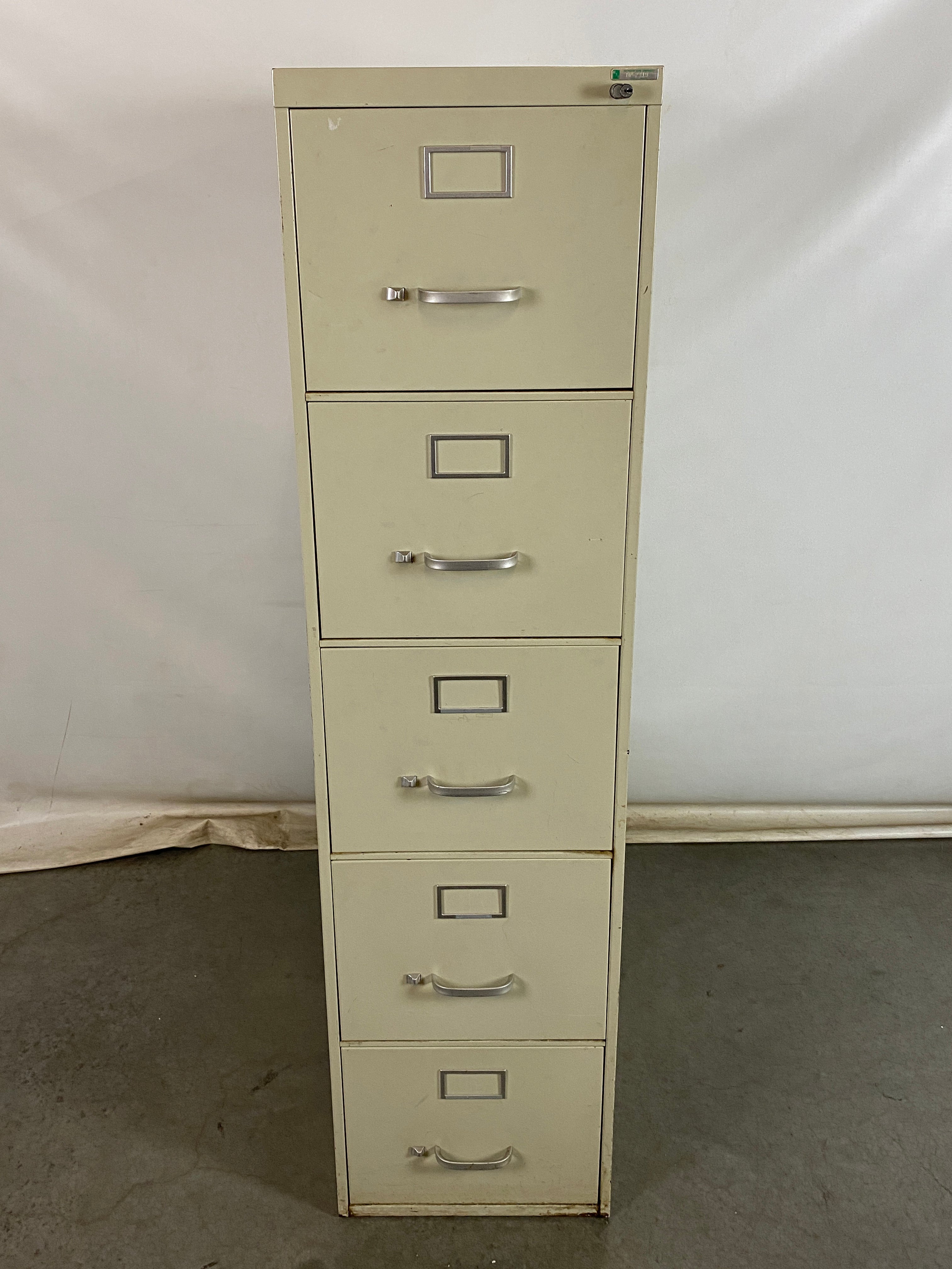 Steelcase Cream 5 Drawer File Cabinet