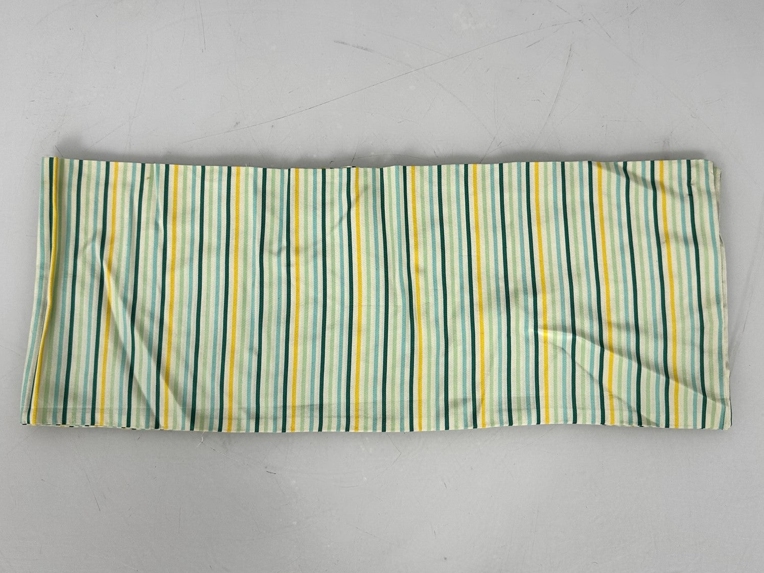 Vintage 34x6 Green and Blue Striped Fabric Panel