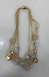 Gold Spring Wire Stone Beaded Clasp Necklace