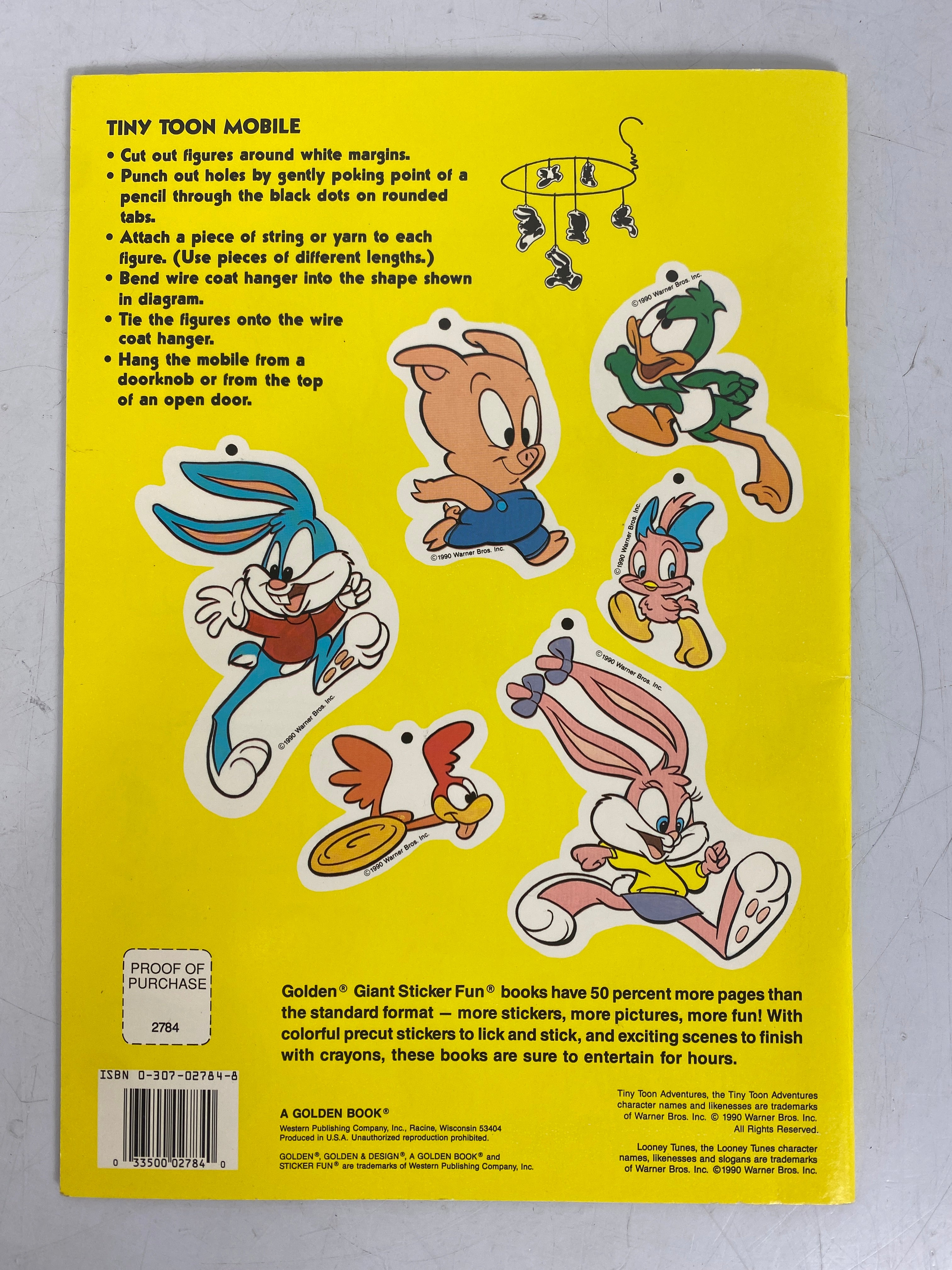 Tiny Toon Adventures Giant Sticker Fun Golden 1990