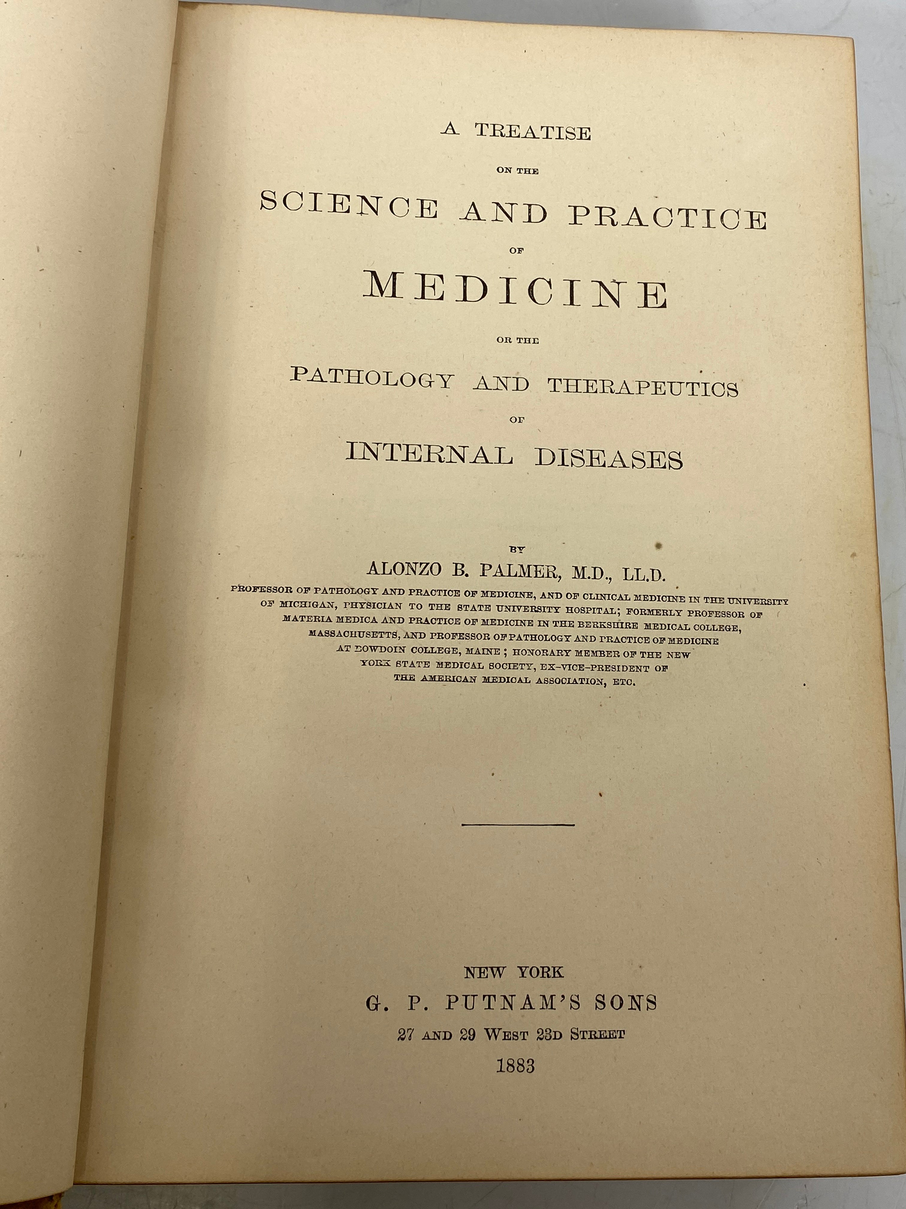 The Science and Practice of Medicine Alonzo Palmer 1883 Antique Leather Wraps