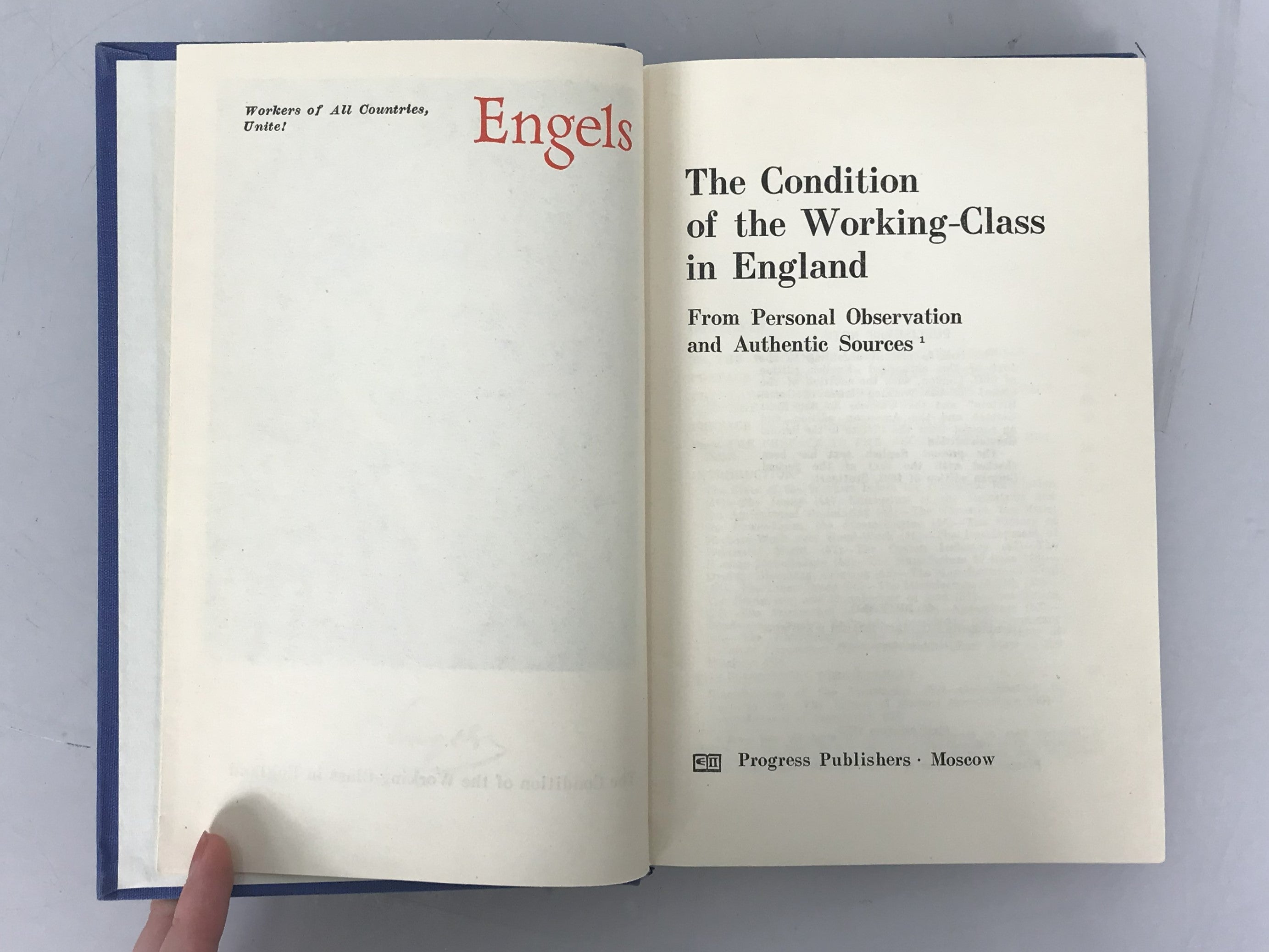 Engles The Condition of the Working-Class in England 1973 First Edition HC DJ