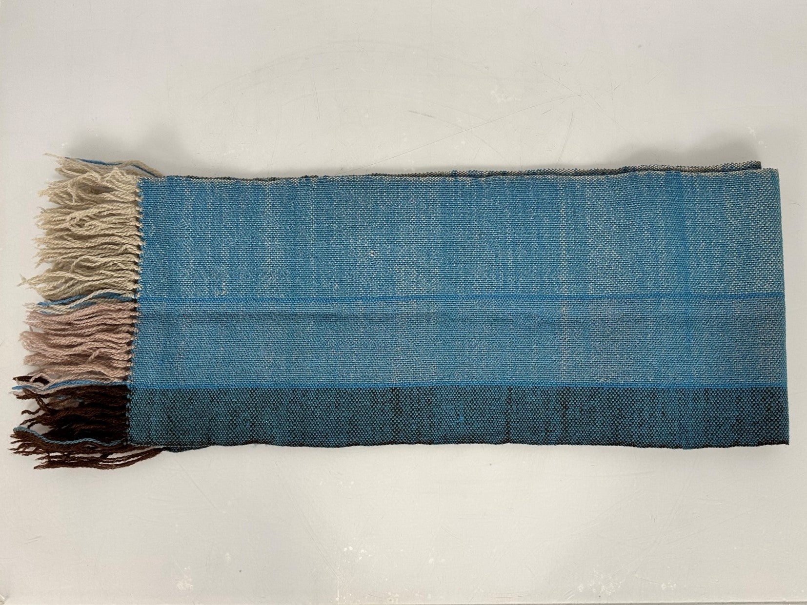 Vintage 64x9 Blue Woven Scarf