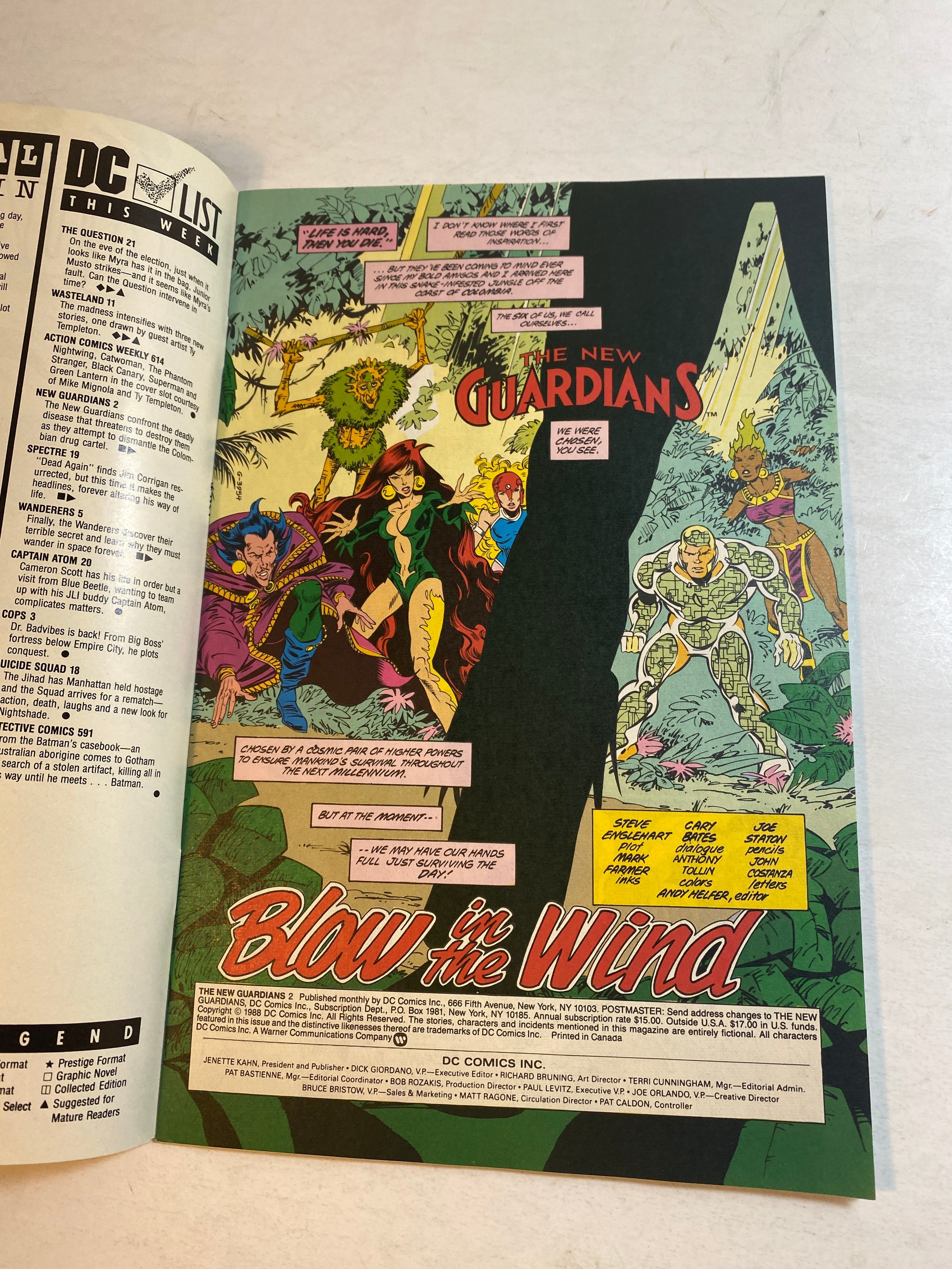 New Guardians #2 DC Comic 1988