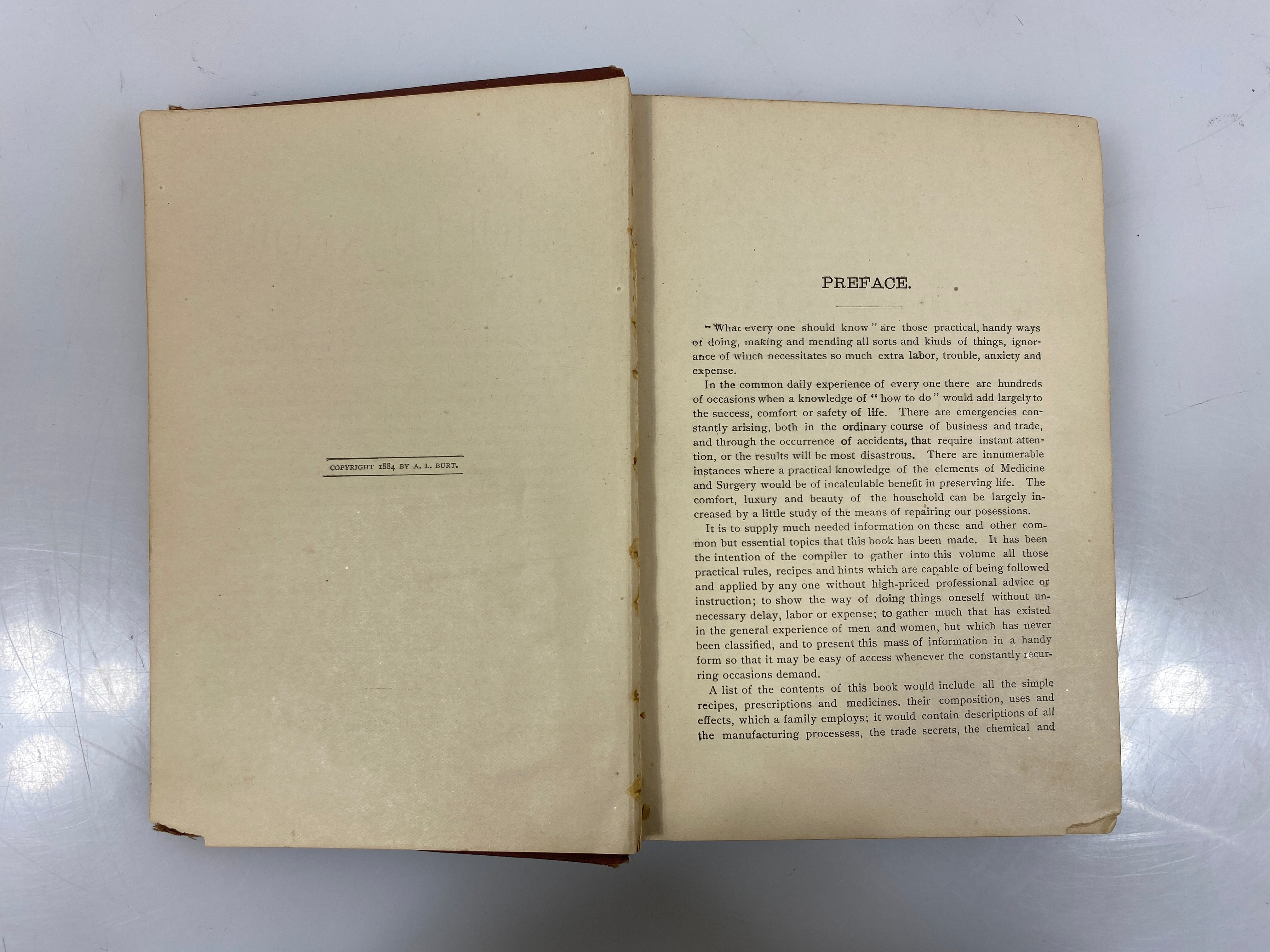 Antique What Should Every One Know S.H. Burt 1884 HC