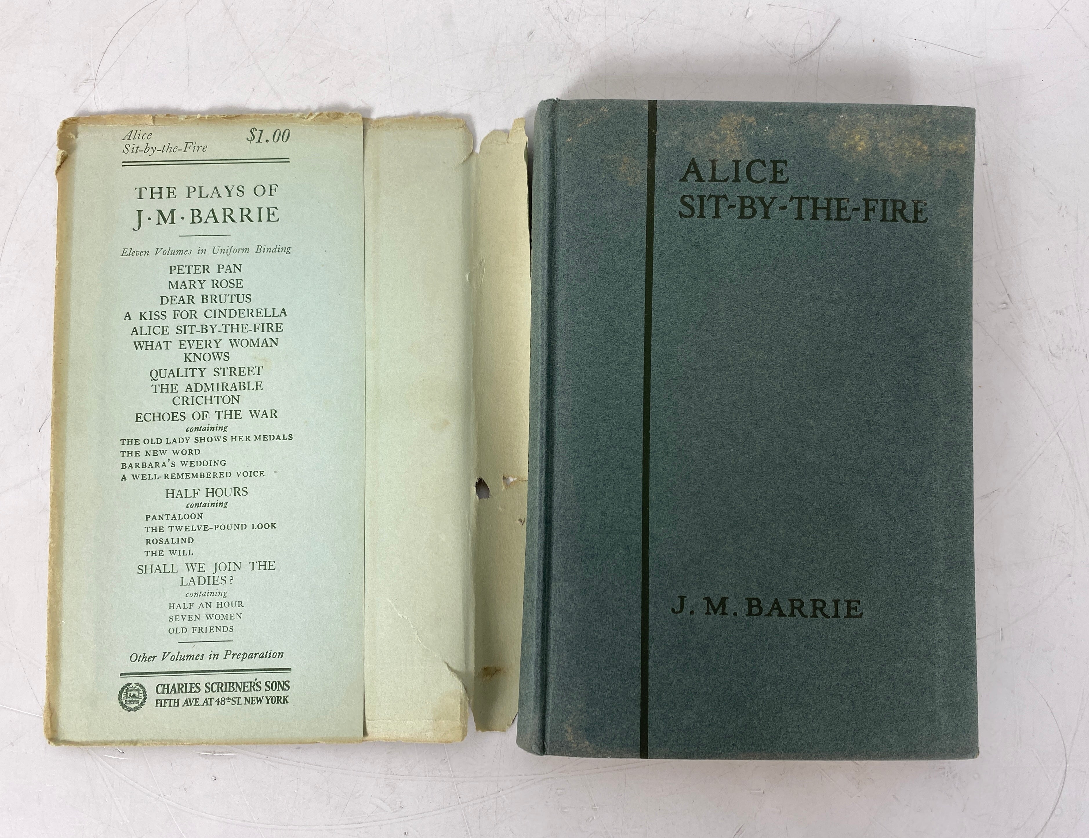 The Plays of J.M. Barrie Alice-Sit-By-The-Fire 1930 Vintage HC DJ