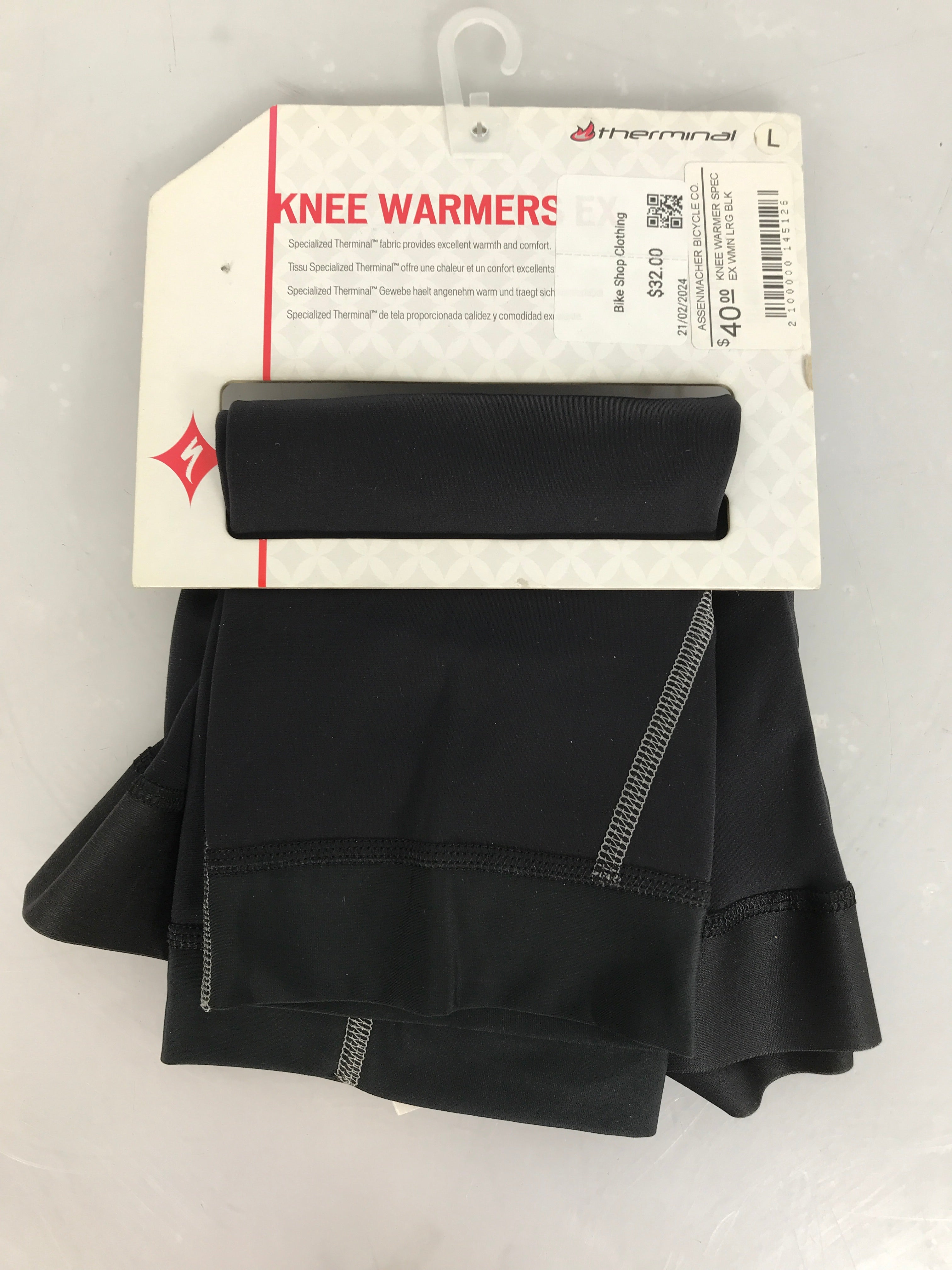 Specialized Therminal EX Black Knee Warmers Women's Size L NWT