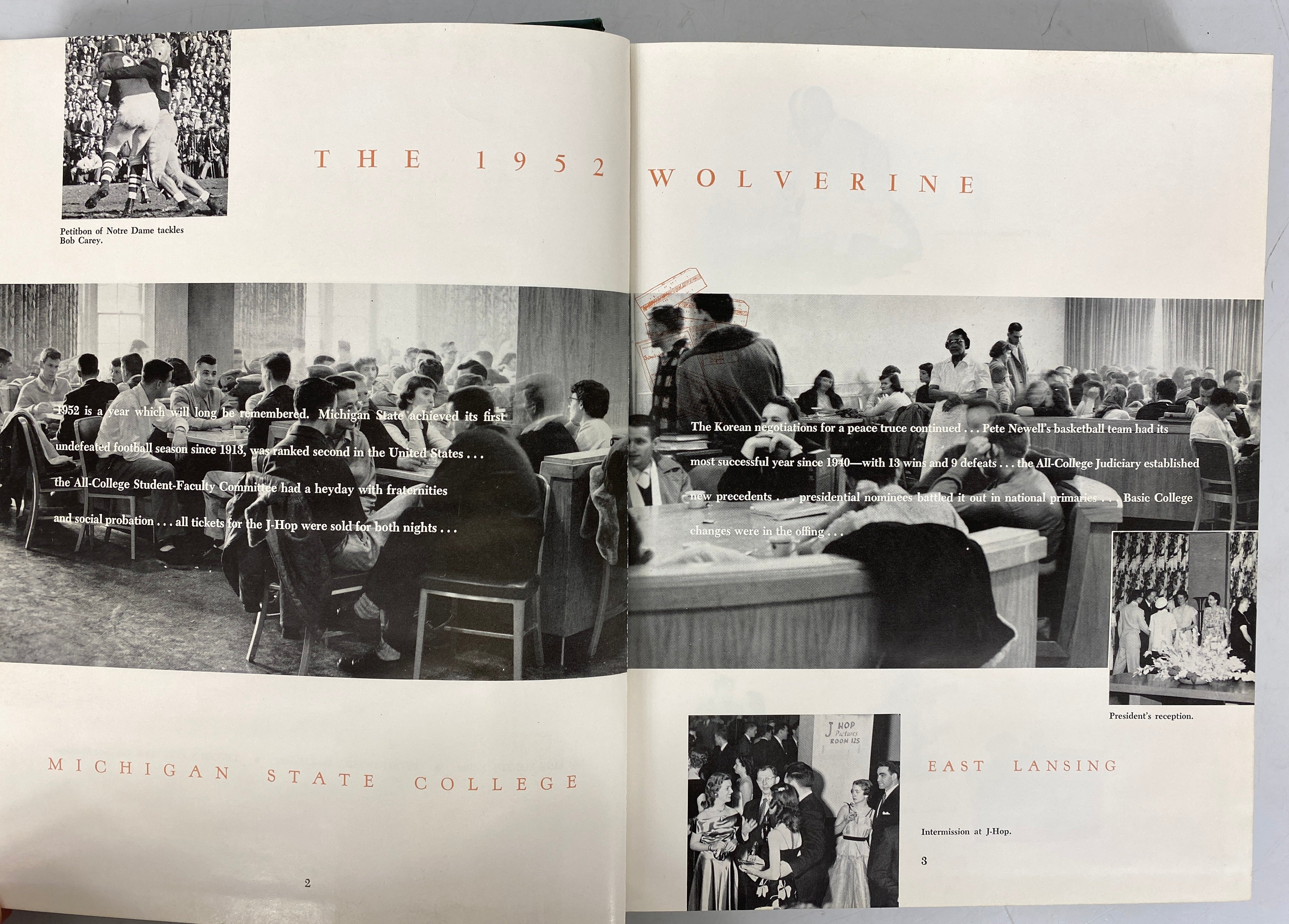 1952 Michigan State College Yearbook "Wolverine" East Lansing MI HC