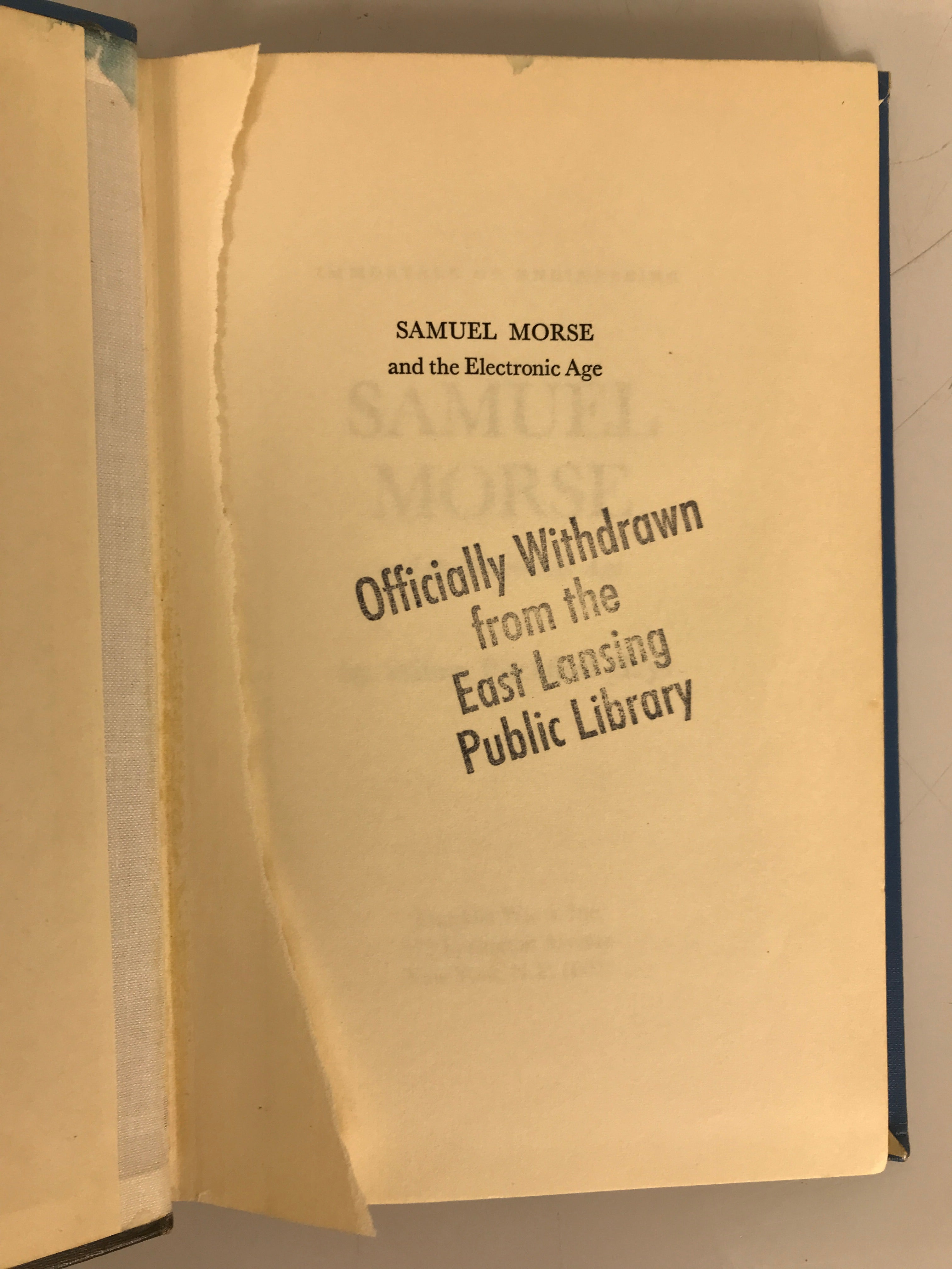 Samuel Morse and the Electronic Age by Wilma Pitchford Hays 1966 HC Ex-Lib