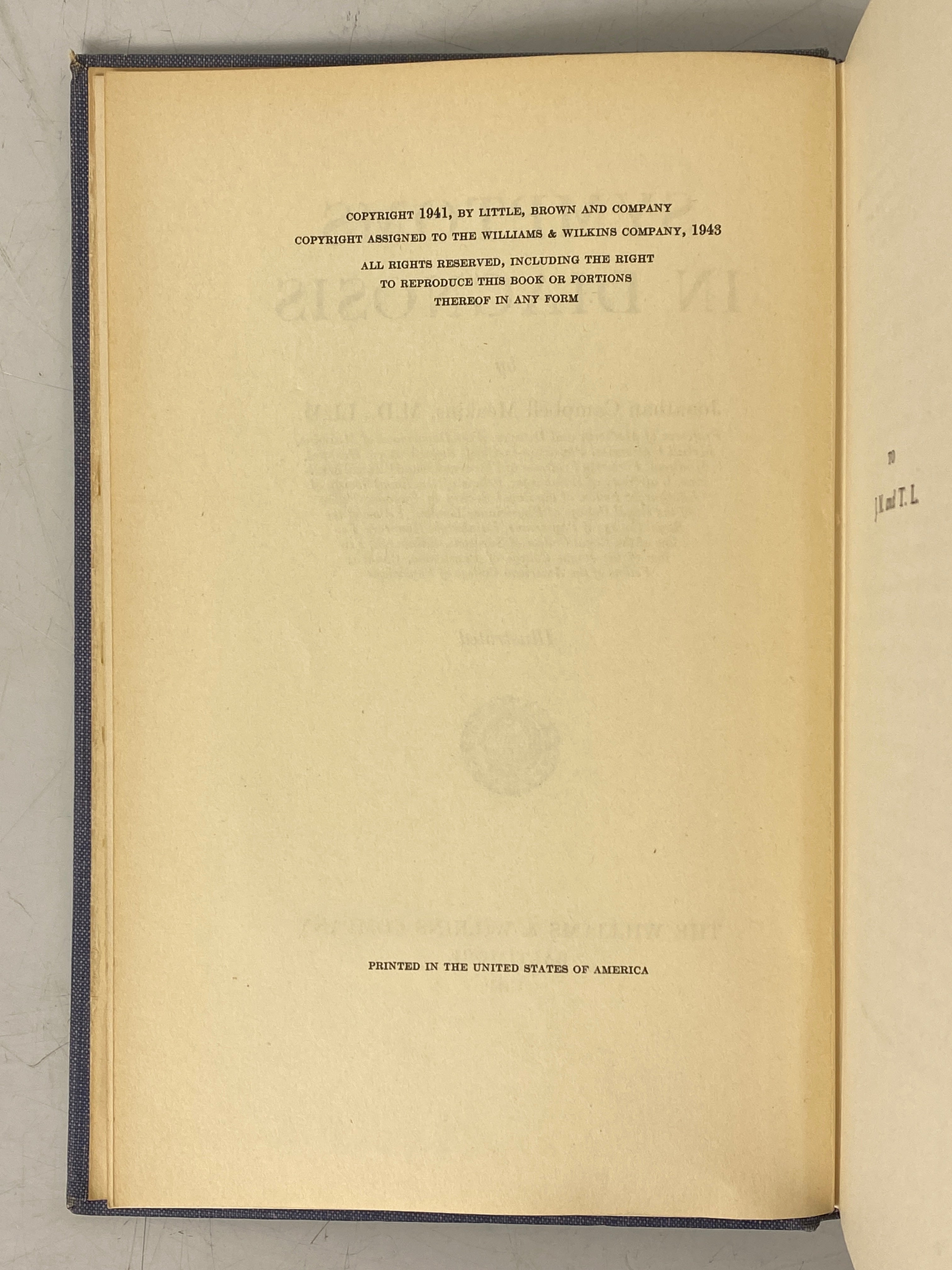 Symptoms in Diagnosis J. Campbell Meakins 1941 Vintage Text Ex-Library