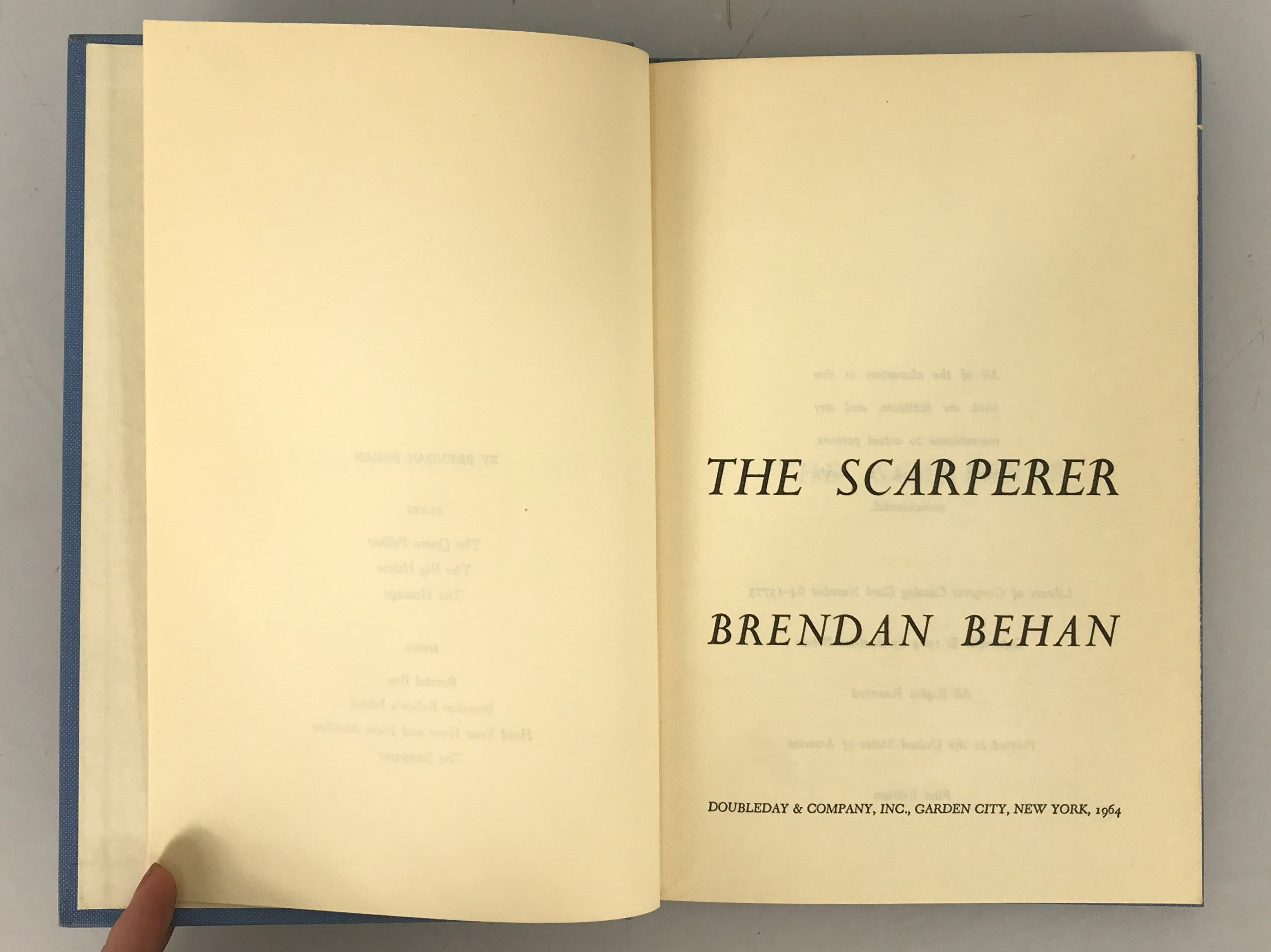 Lot of 2 Brendan Behan Confessions of an Irish Rebel 1965 The Scarperer 1964 HC DJ