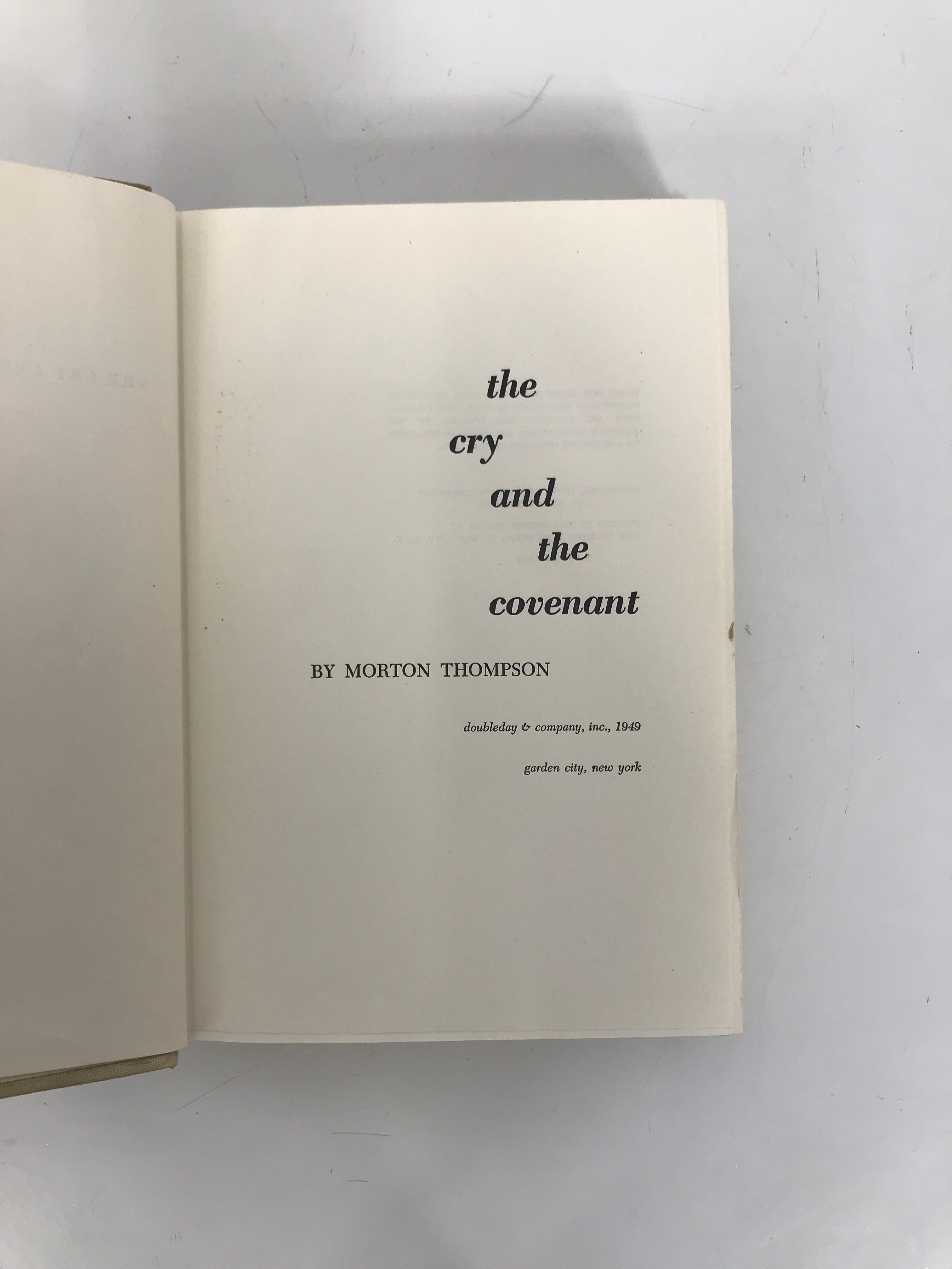 The Cry & the Covenant by Thompson 1949 1st Ed Vintage HCDJ