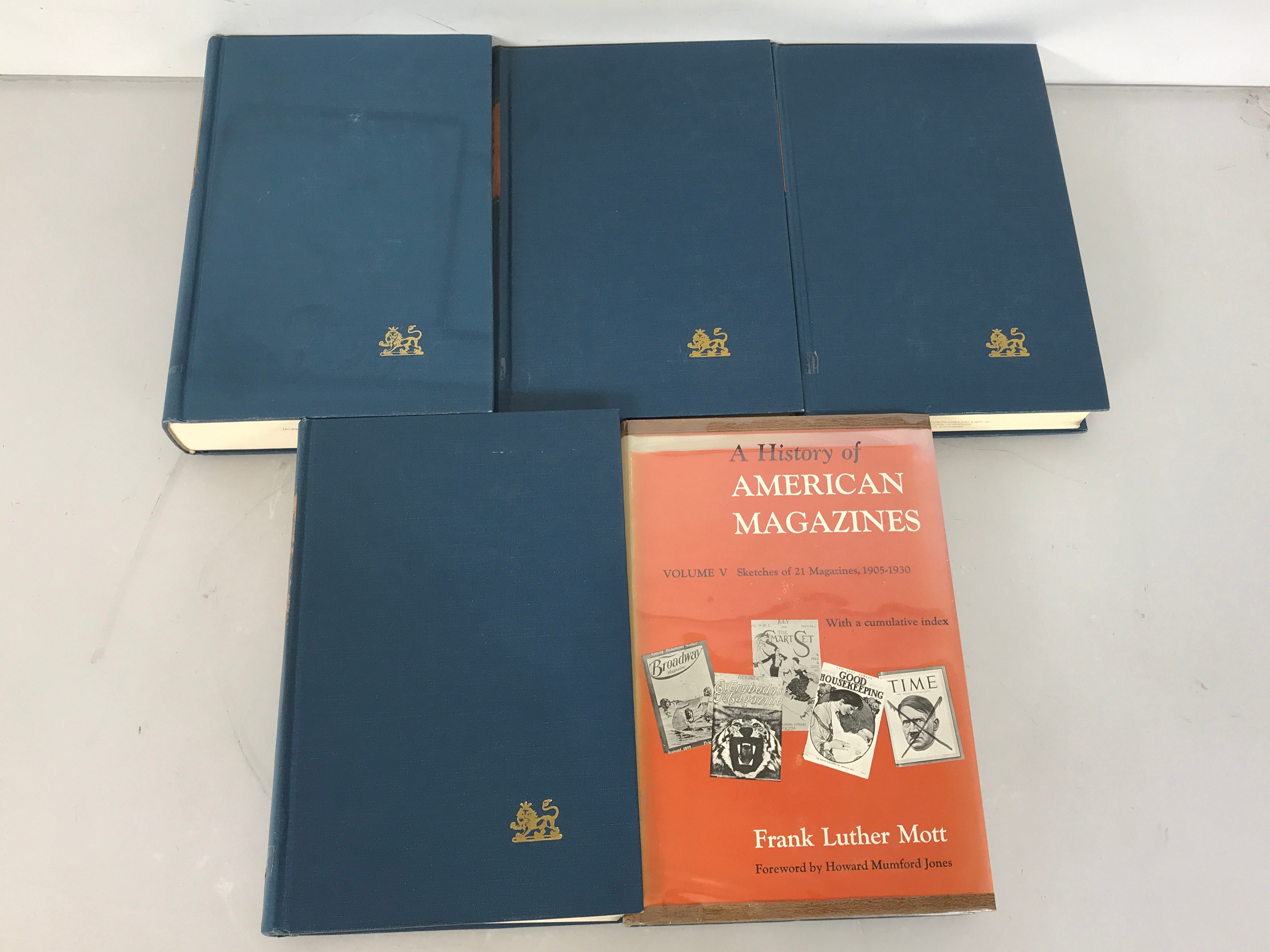Complete 5 Volume Set: A History of American Magazines by Frank Luther Mott (1957-1968) HC