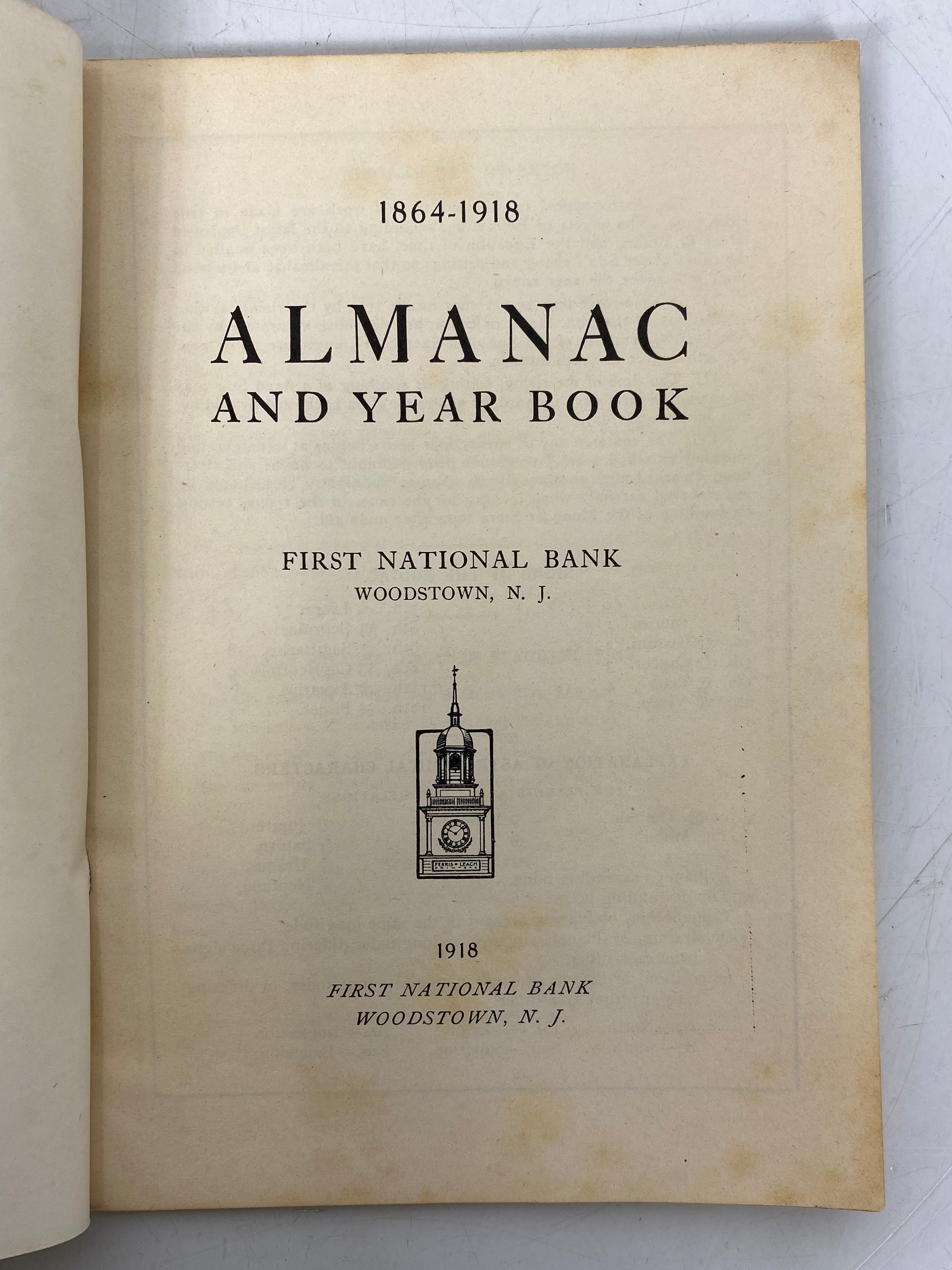 5 Antique Almanac & Year Books First National Bank NJ 1916-1920(2) SC