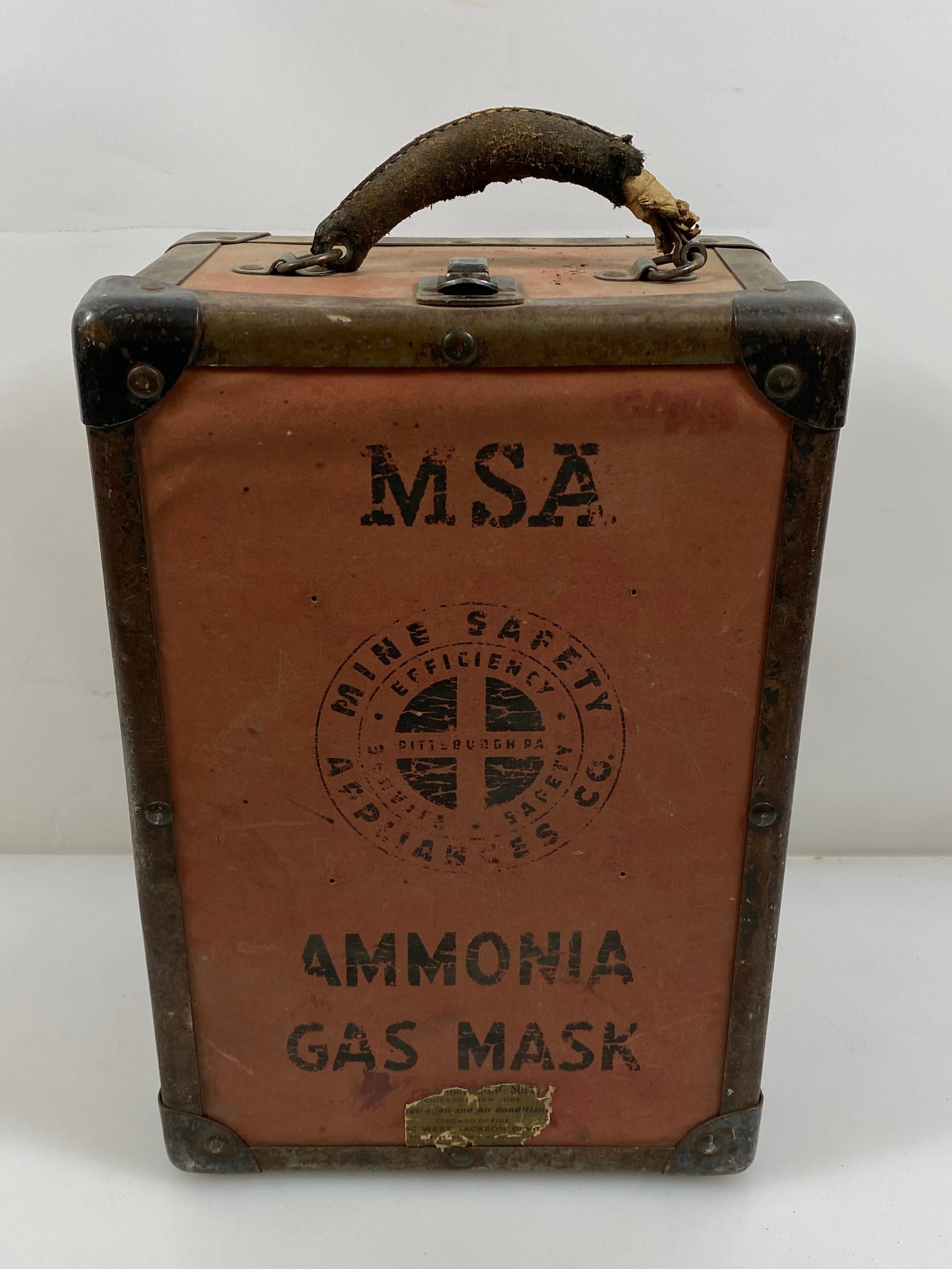 Antique MSA 1921 Ammonia Rubber Gas Mask w/ Original Box