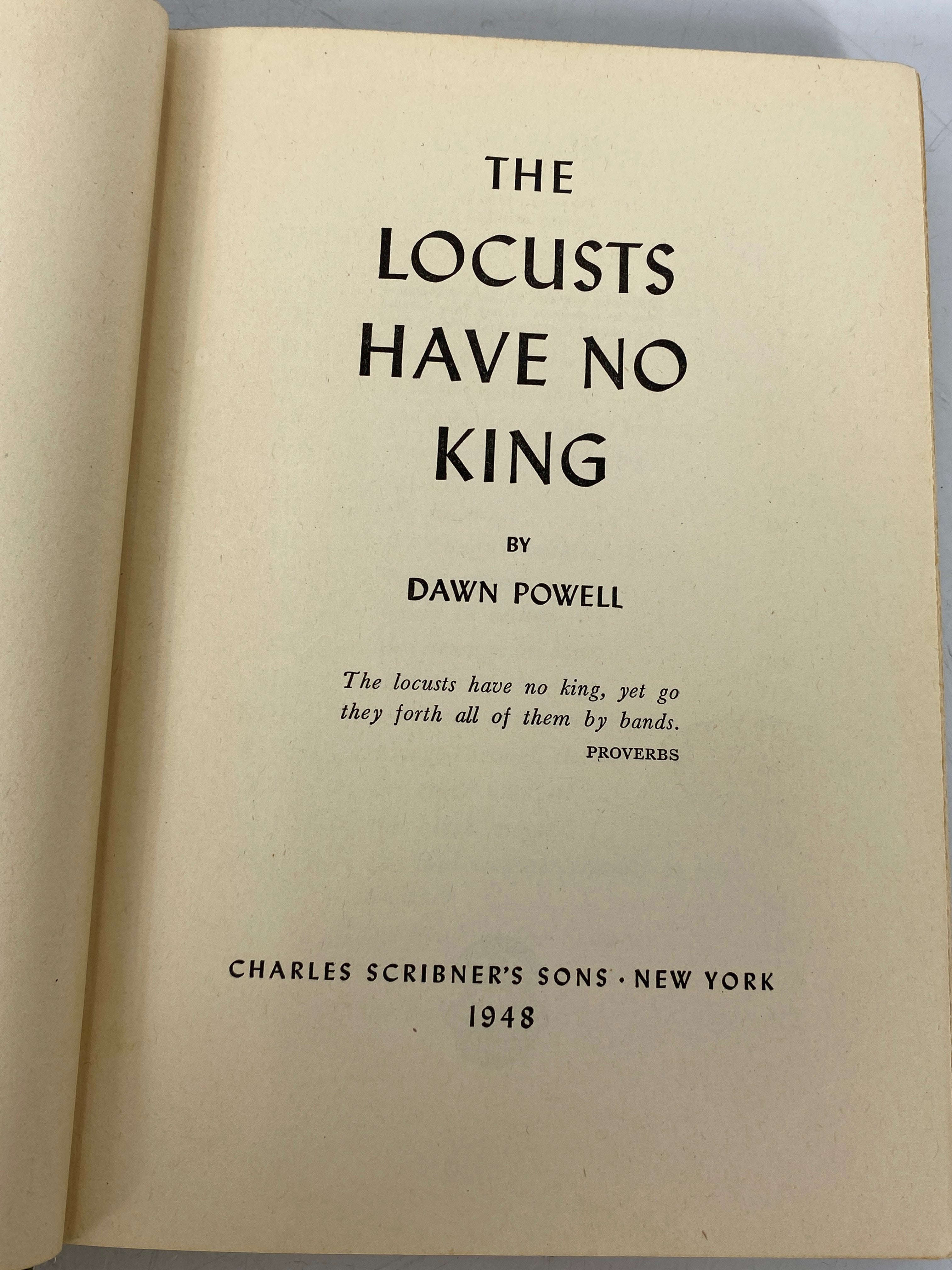 The Locusts Have No King Dawn Powell 1948 First Edition HC