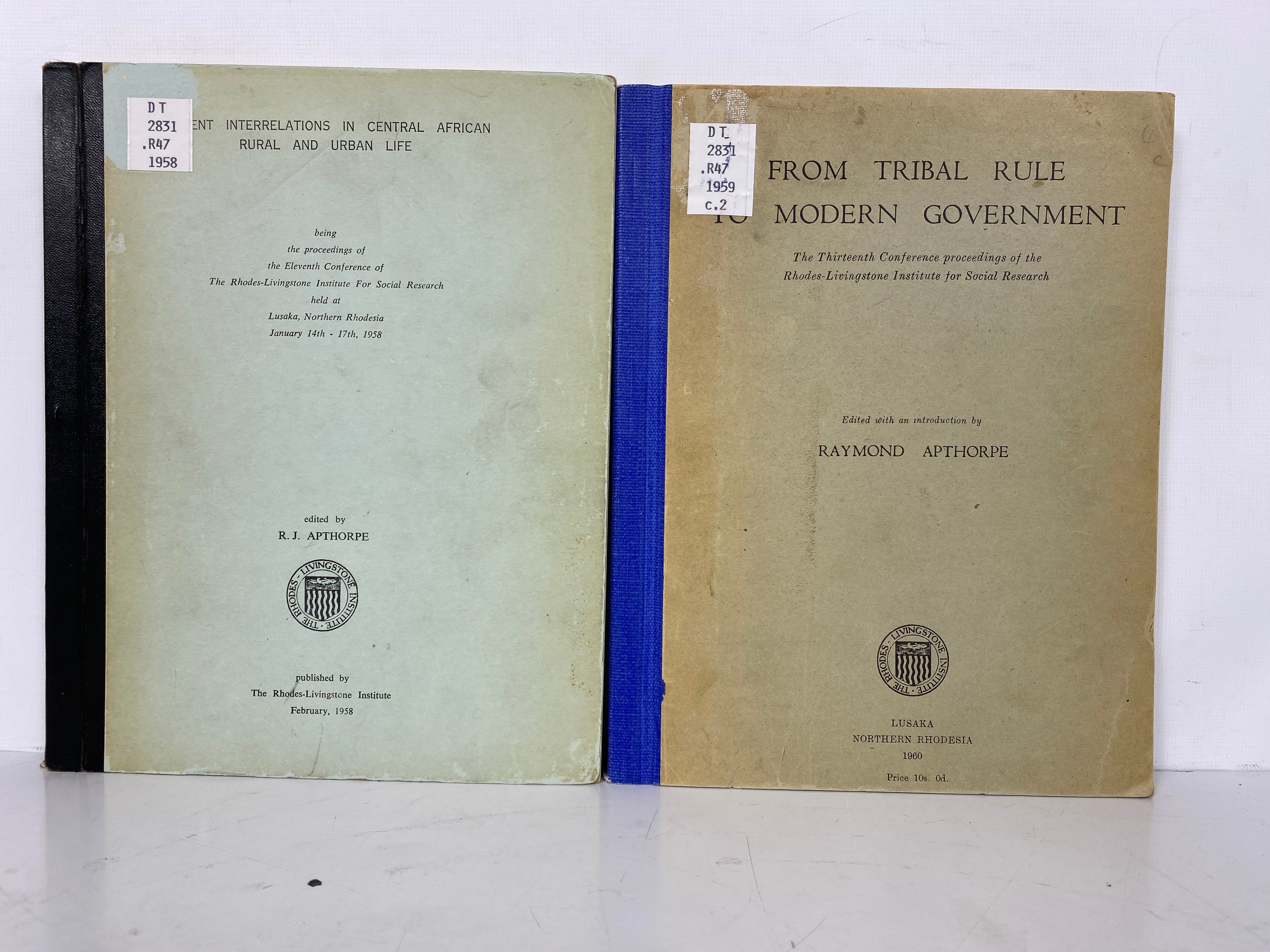 2 R. Apthorpe: Tribal Rule-Modern Gov't/Central African Life 1958-60 Ex-Library