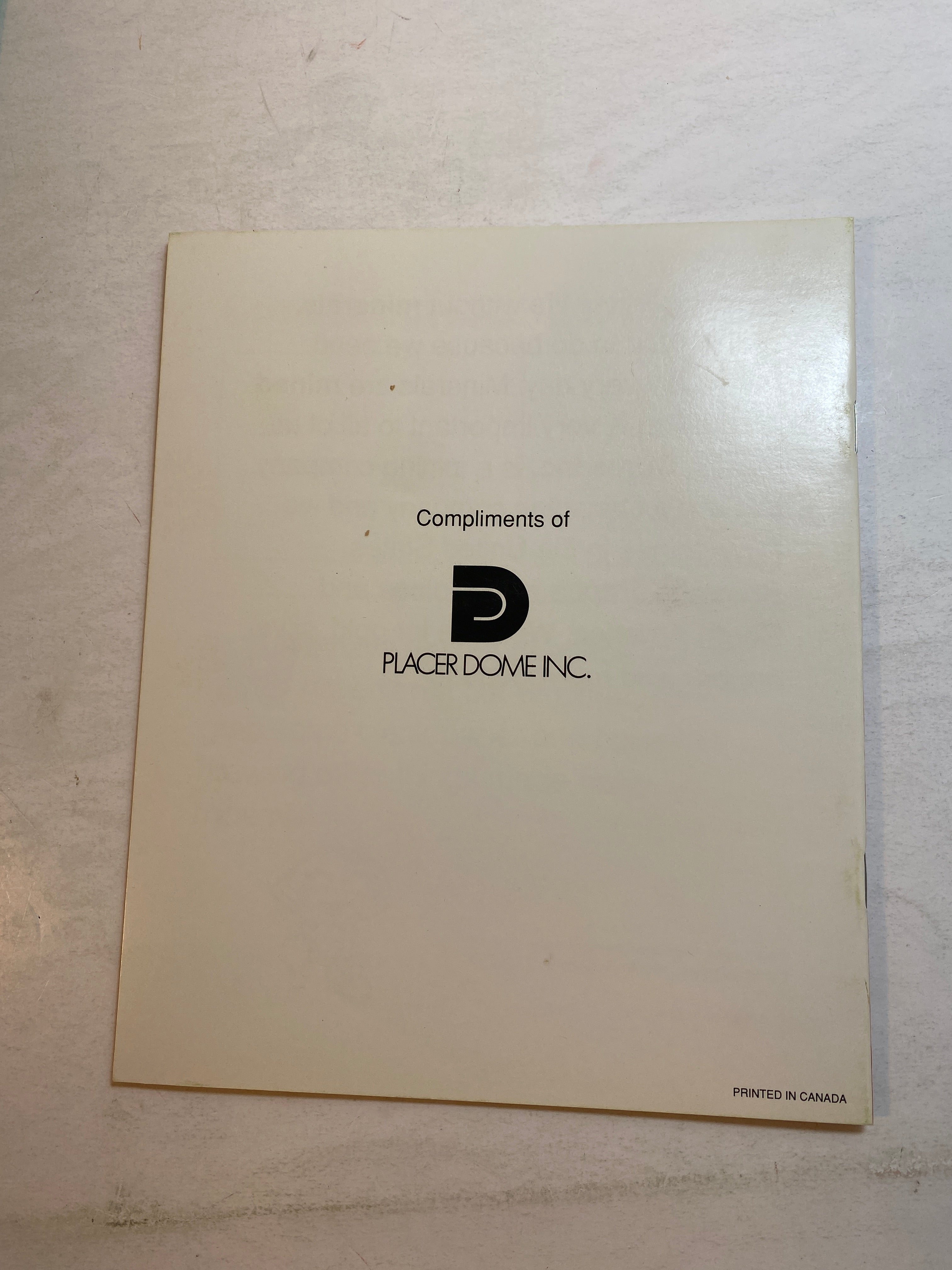 What's a Mine Coloring Book Placer Dome 1990 SC