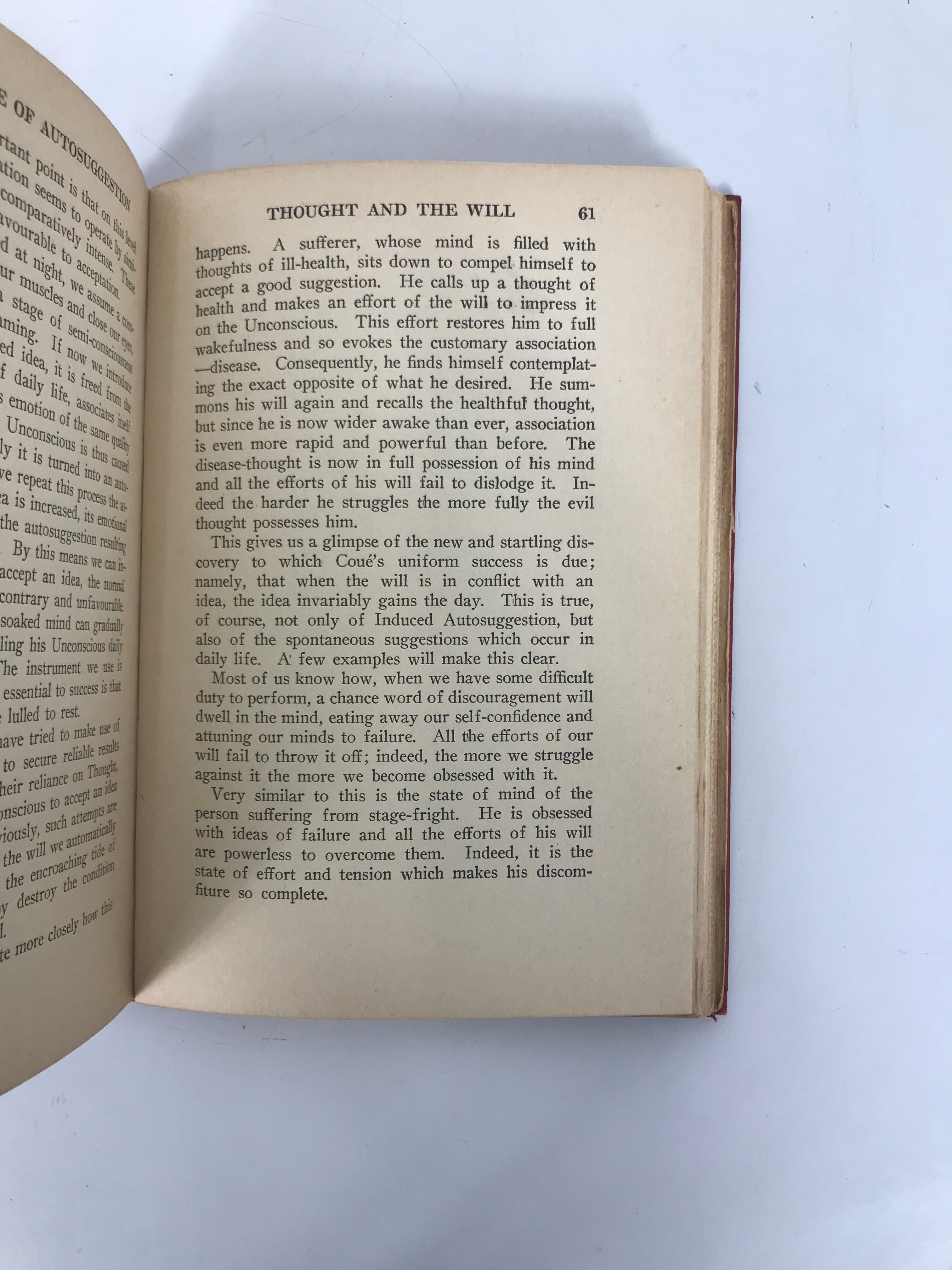 The Practice of Autosuggestion by Brooks 1922 Antique HC