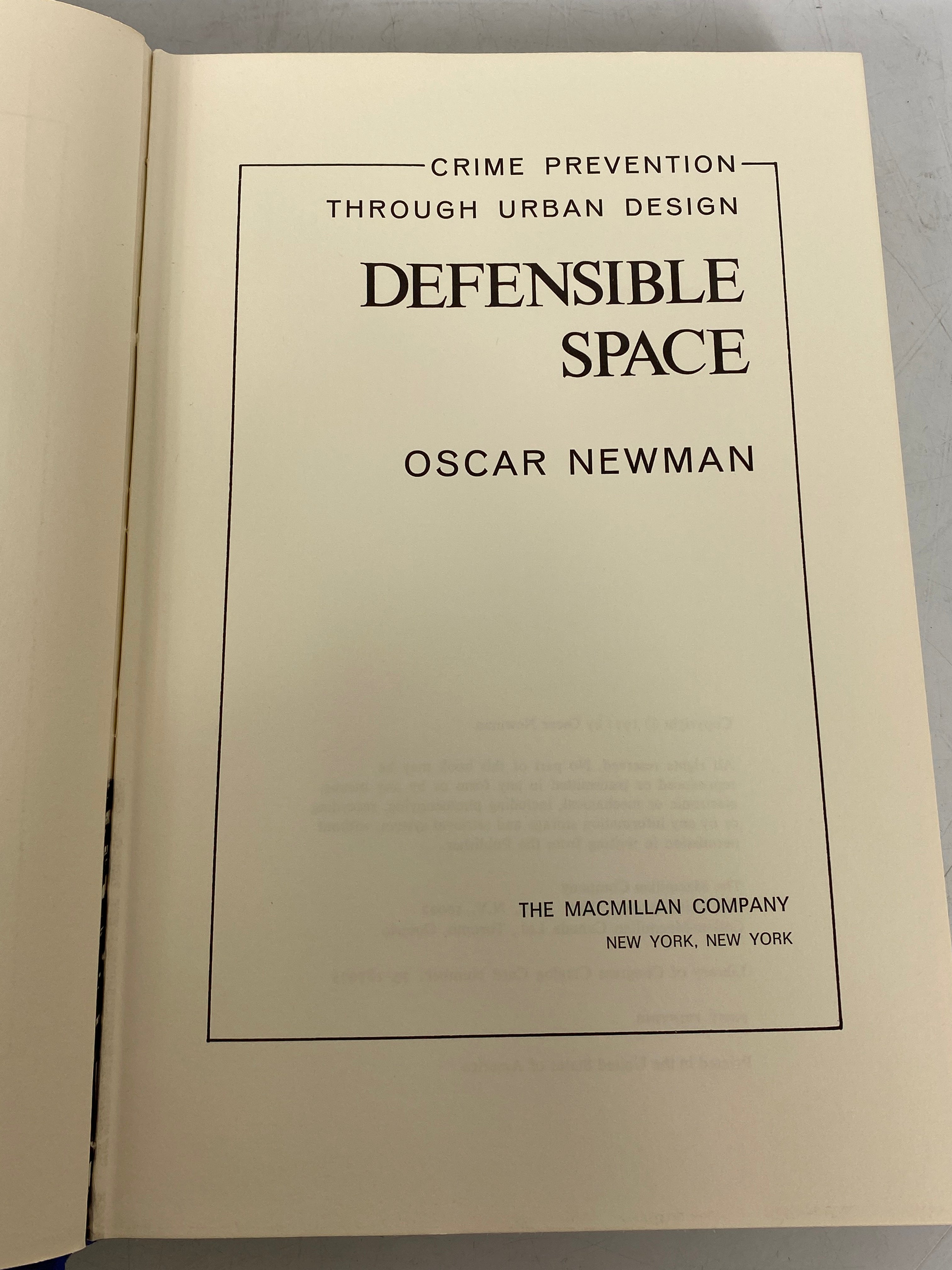 Defensible Space by Oscar Newman Crime Prevention 1972 1st Print HCDJ