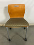 Metropolitan Furniture Corp. Wooden Rolling Chair with Green Upholstered Seat