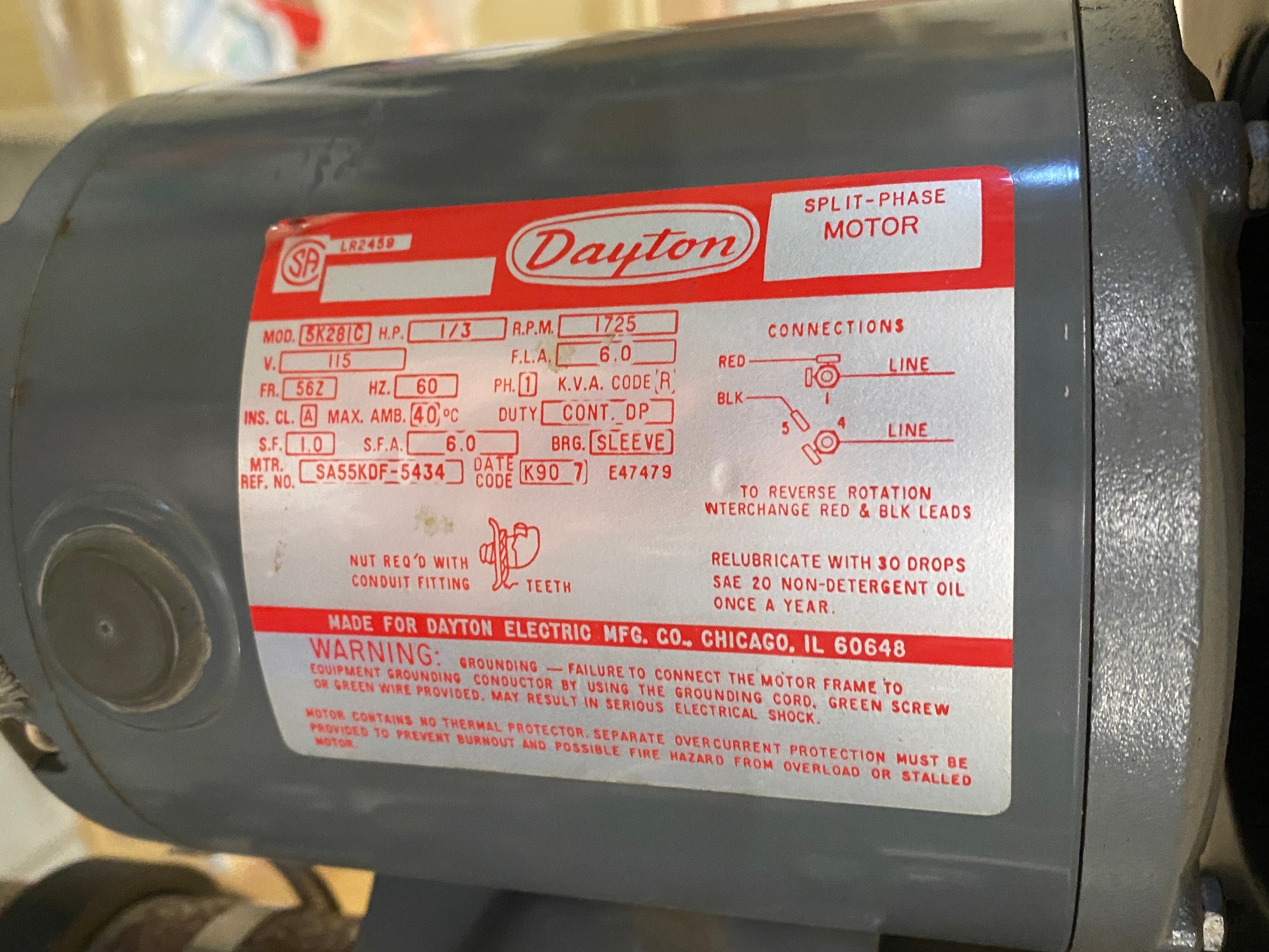 Dayton #5K281C Speed Dial Drill Press