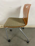 Metropolitan Furniture Corp. Wooden Rolling Chair with Green Upholstered Seat