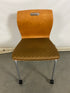 Metropolitan Furniture Corp. Wooden Rolling Chair with Brown Upholstered Seat