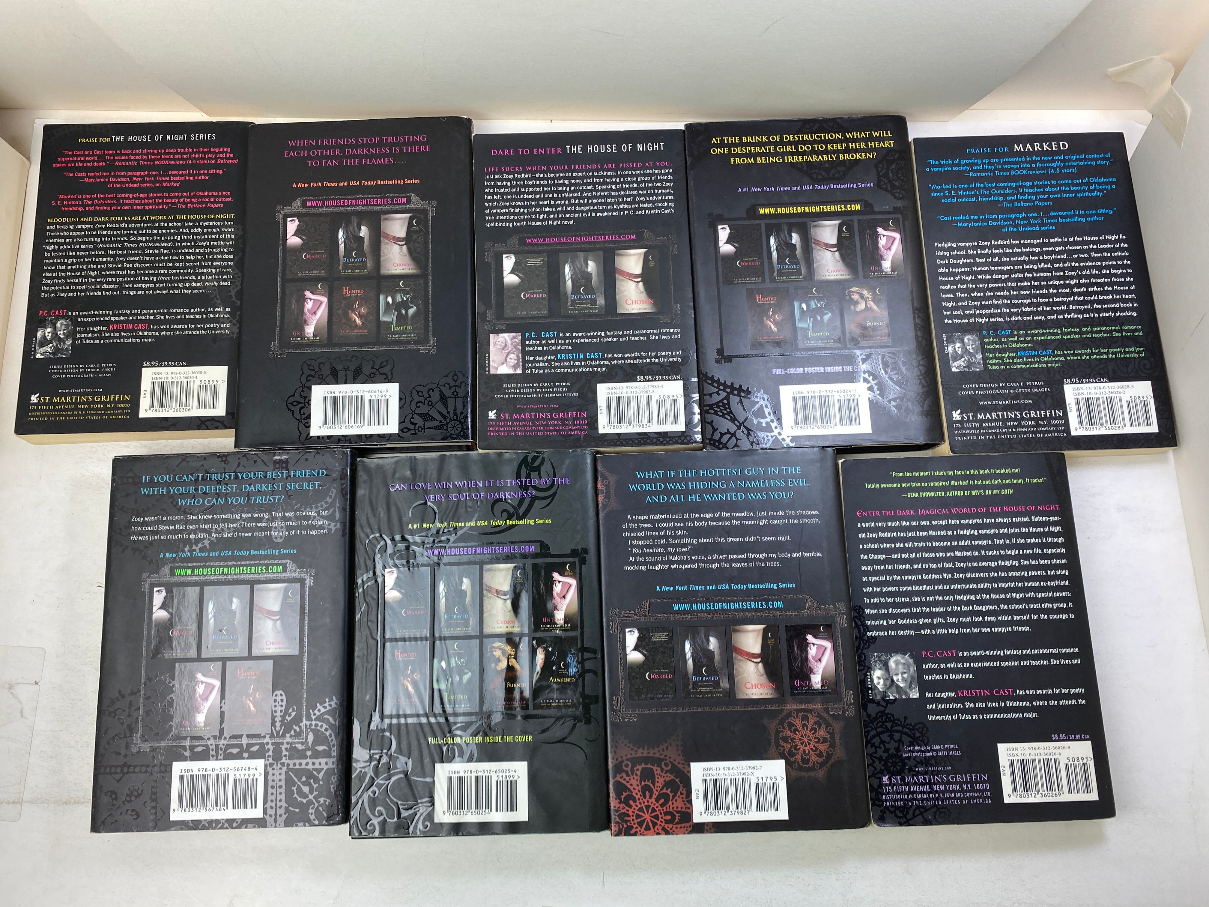 Lot of 9 House of Night Cast Novels HC/SC 2007-2011