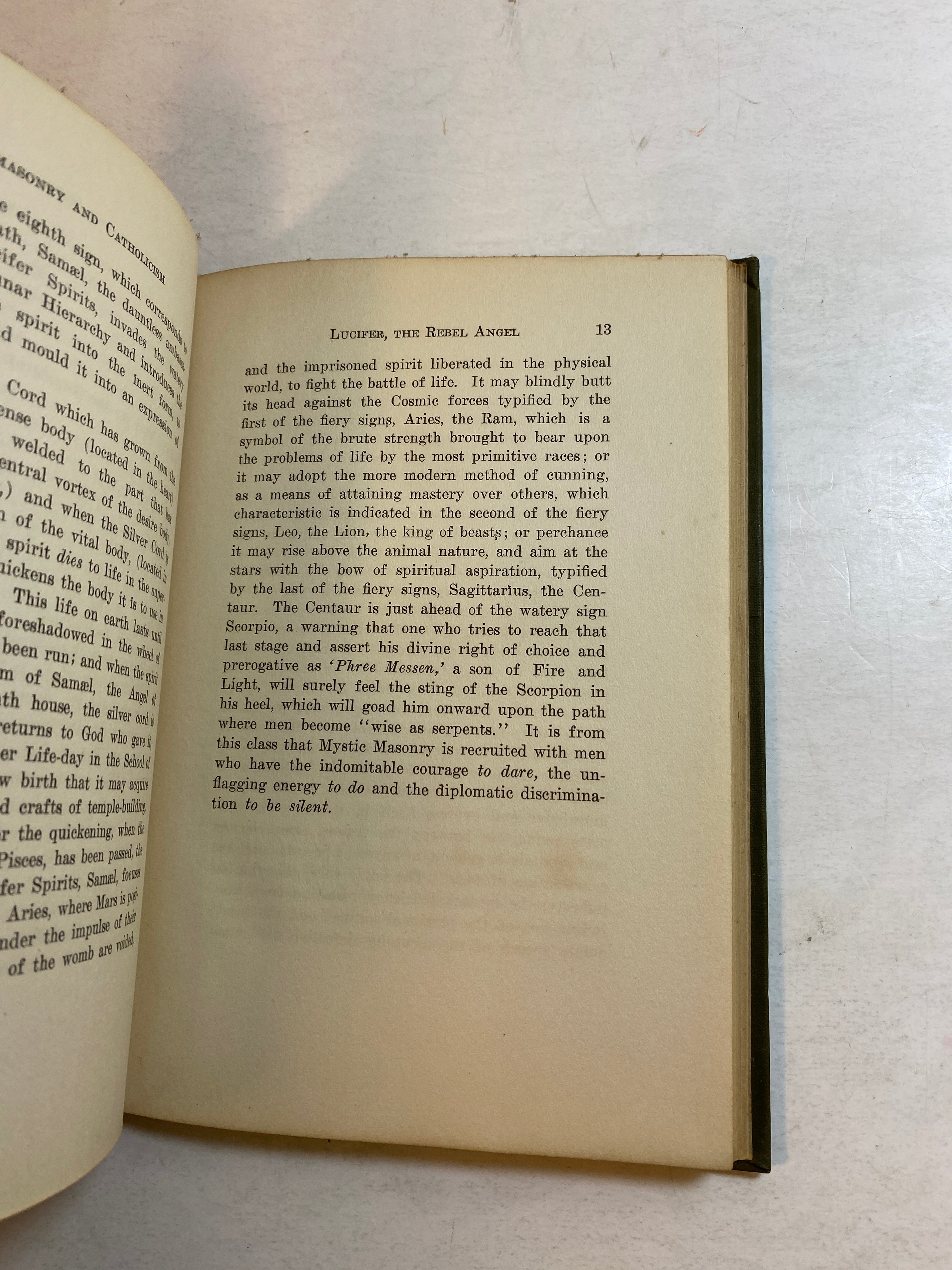 Freemasonry and Catholicism HC 1919 First Edition