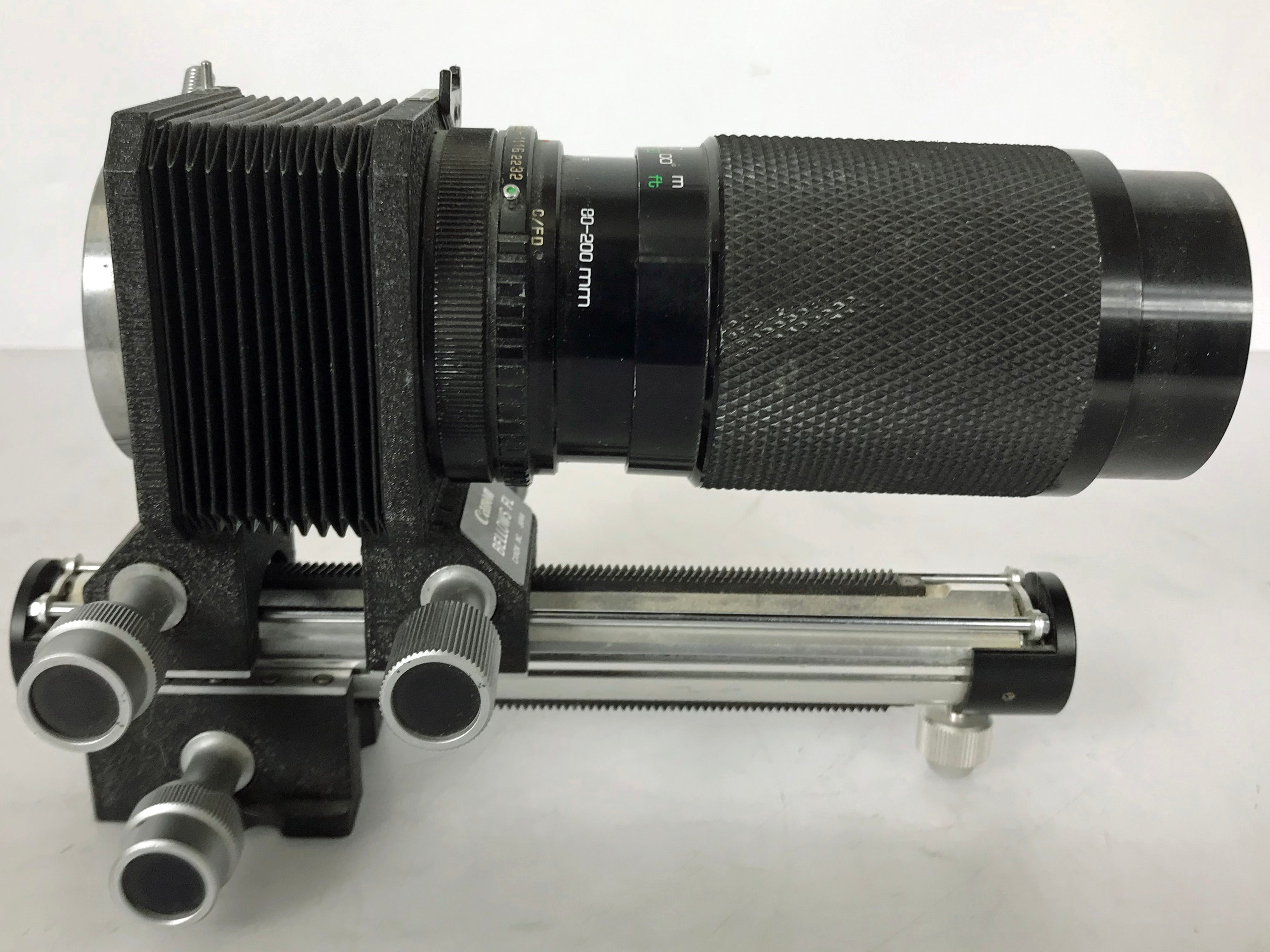 Soligor C/D 80-200mm 1:4.5 MC C/FD Zoom+Macro Lens w/ Canon Bellows FL