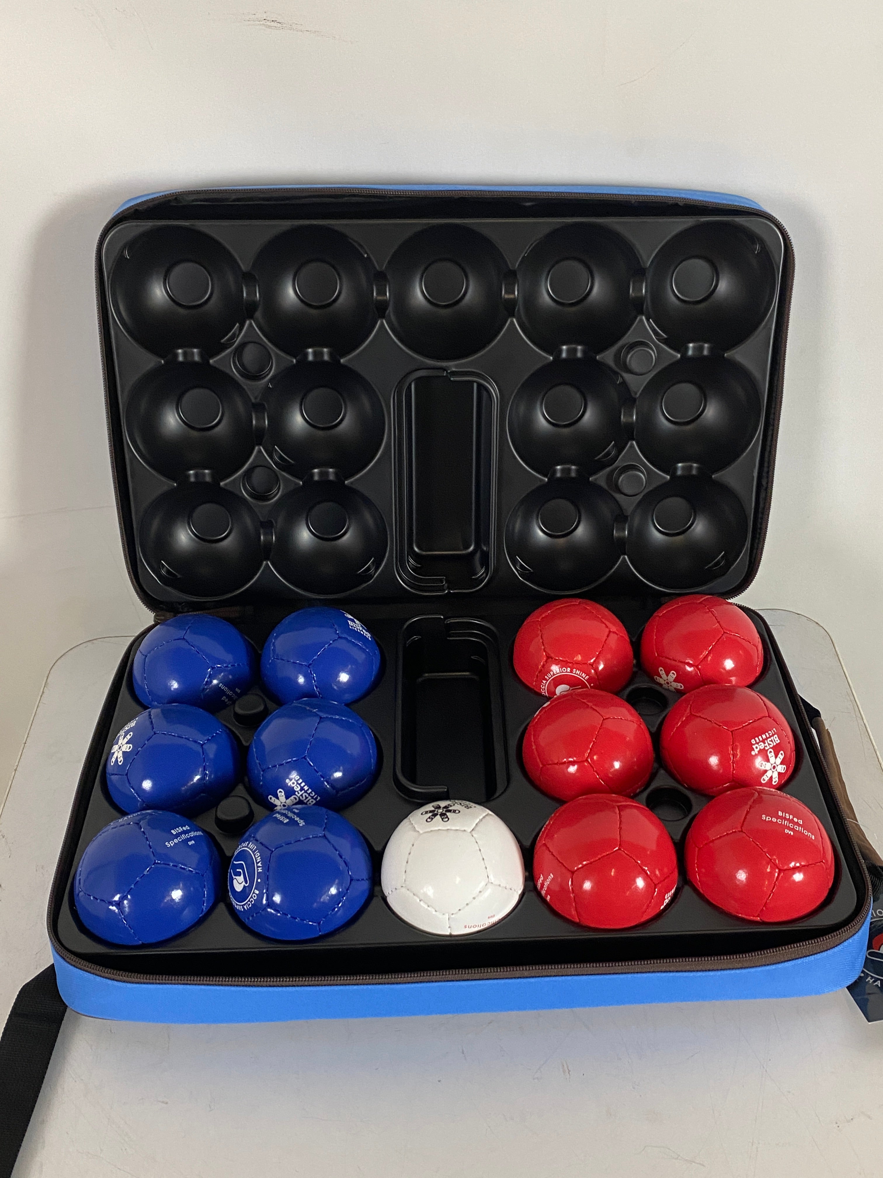 Handi Life Sport Superior Shine Boccia Ball Set with Sky Blue Backpack Case