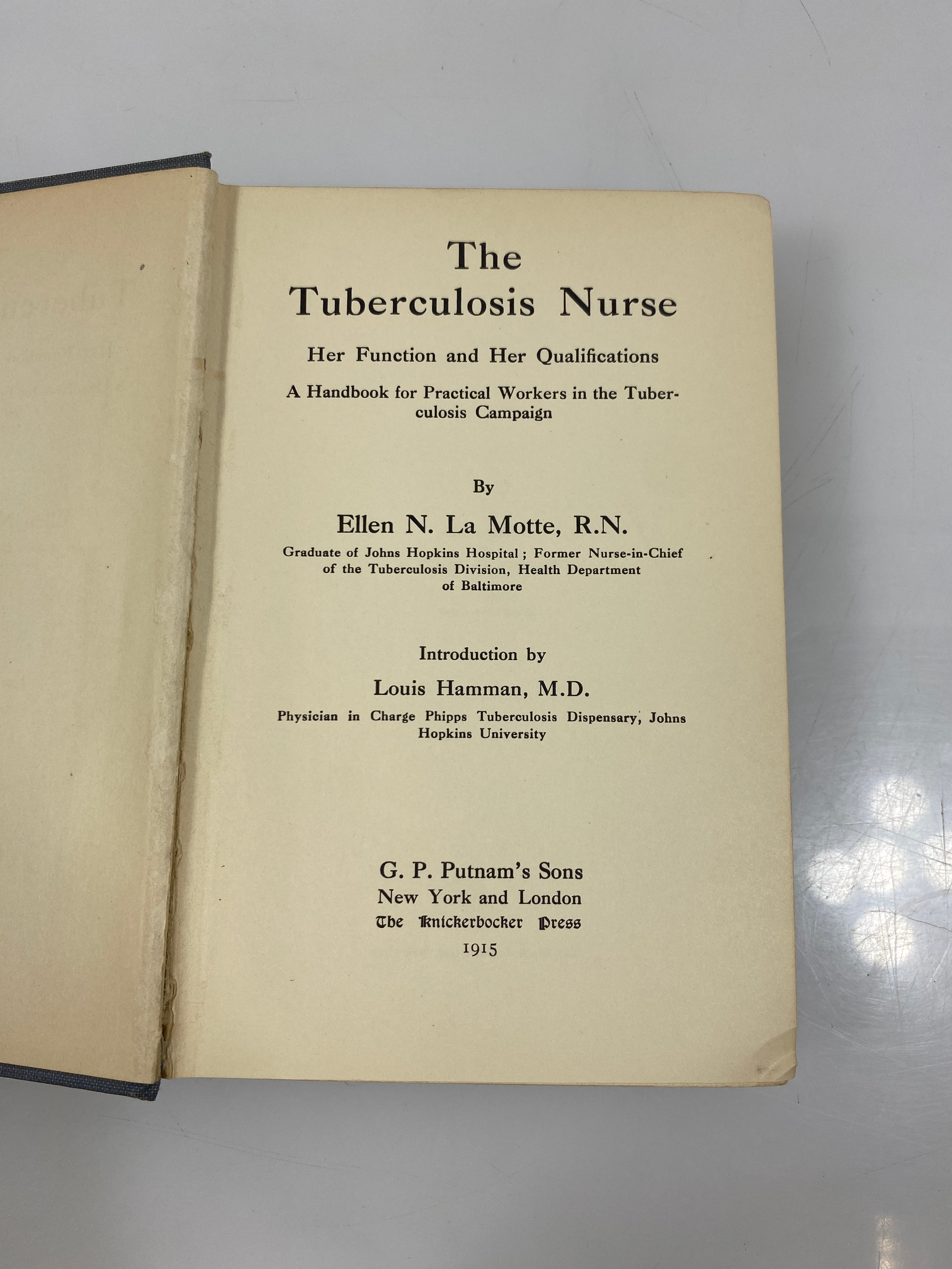 The Tuberculosis Nurse by Motte Ex-Library 1915 HC