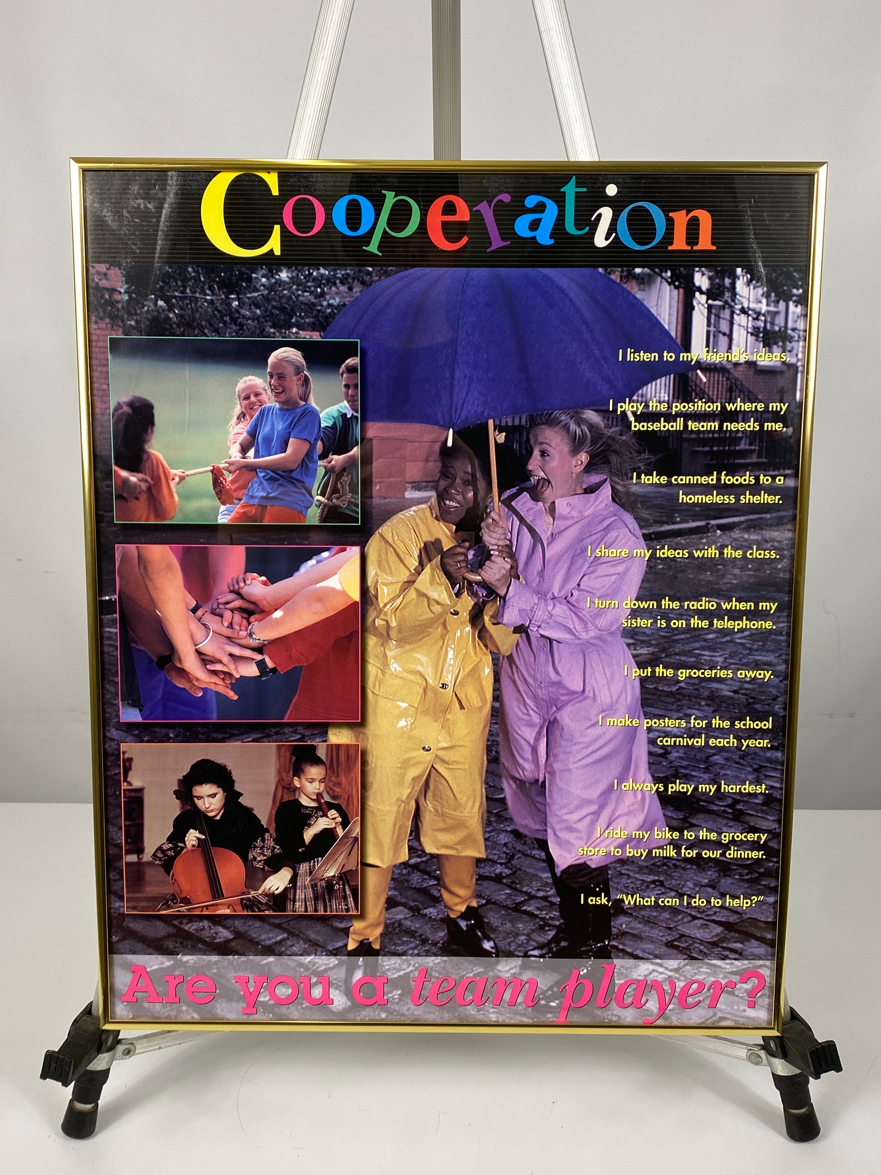 Framed "Cooperation" Poster 21x17