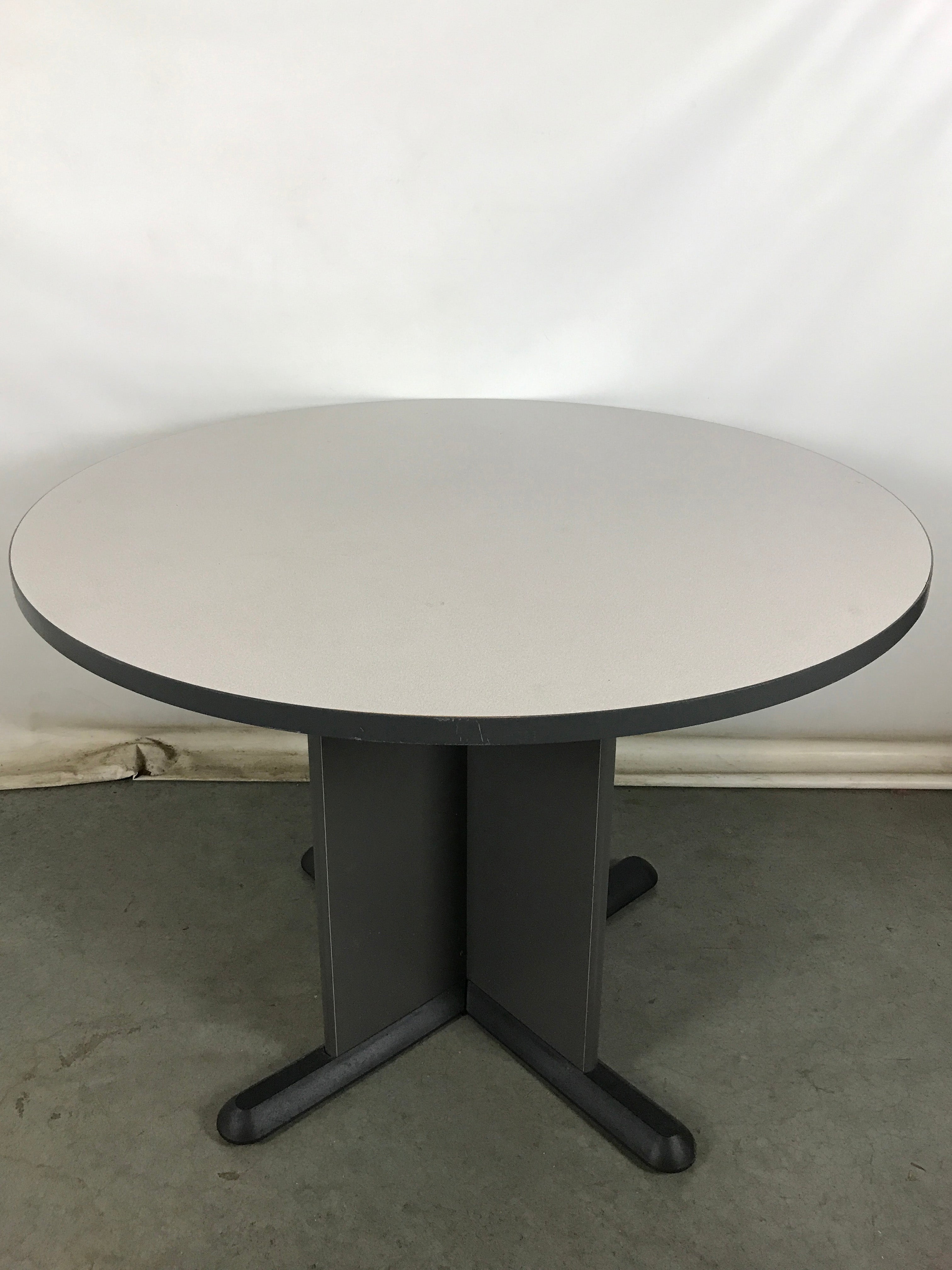 Gray Circular Wooden Table