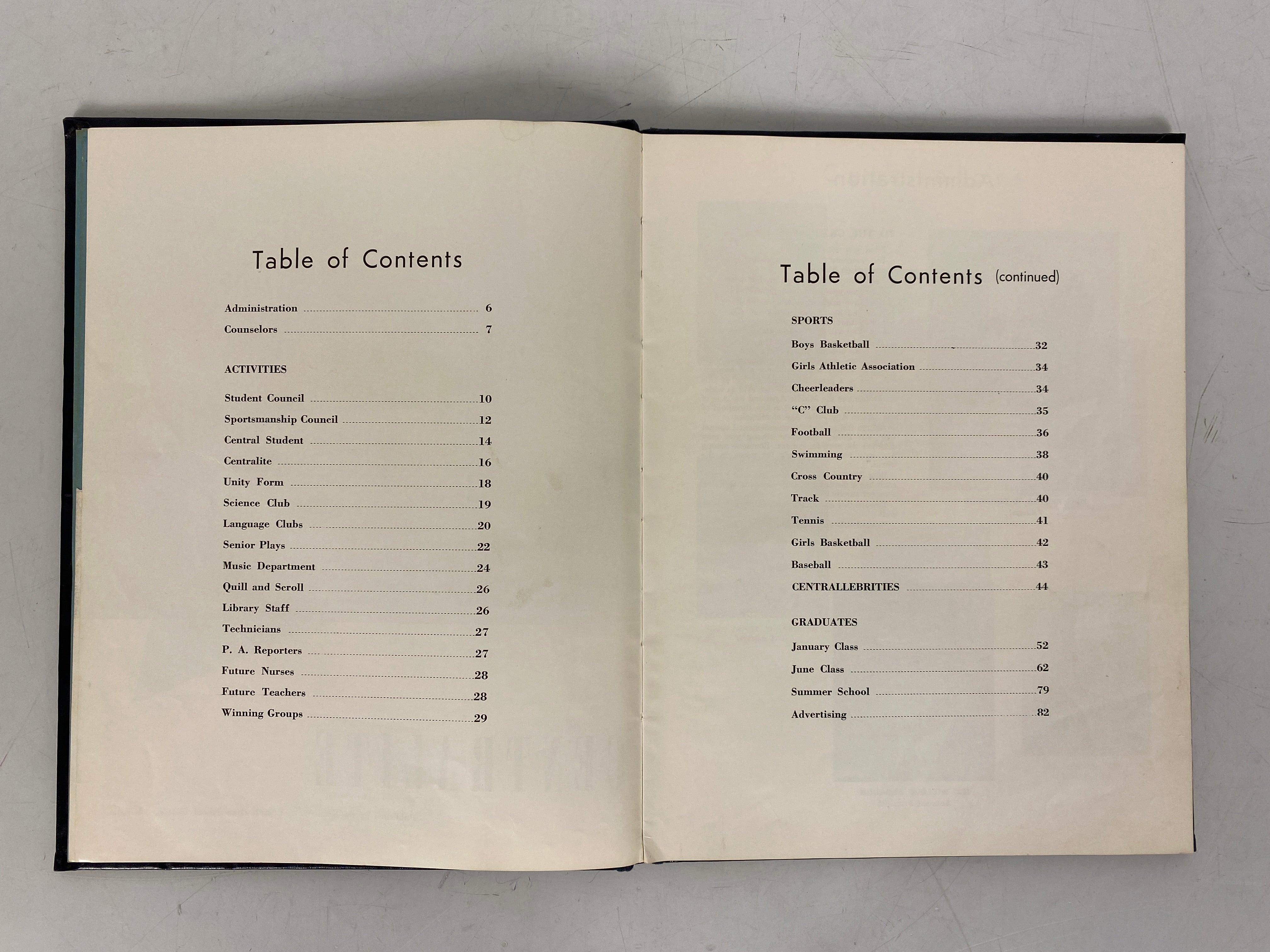 1955 Central High School Yearbook Detroit Michigan HC