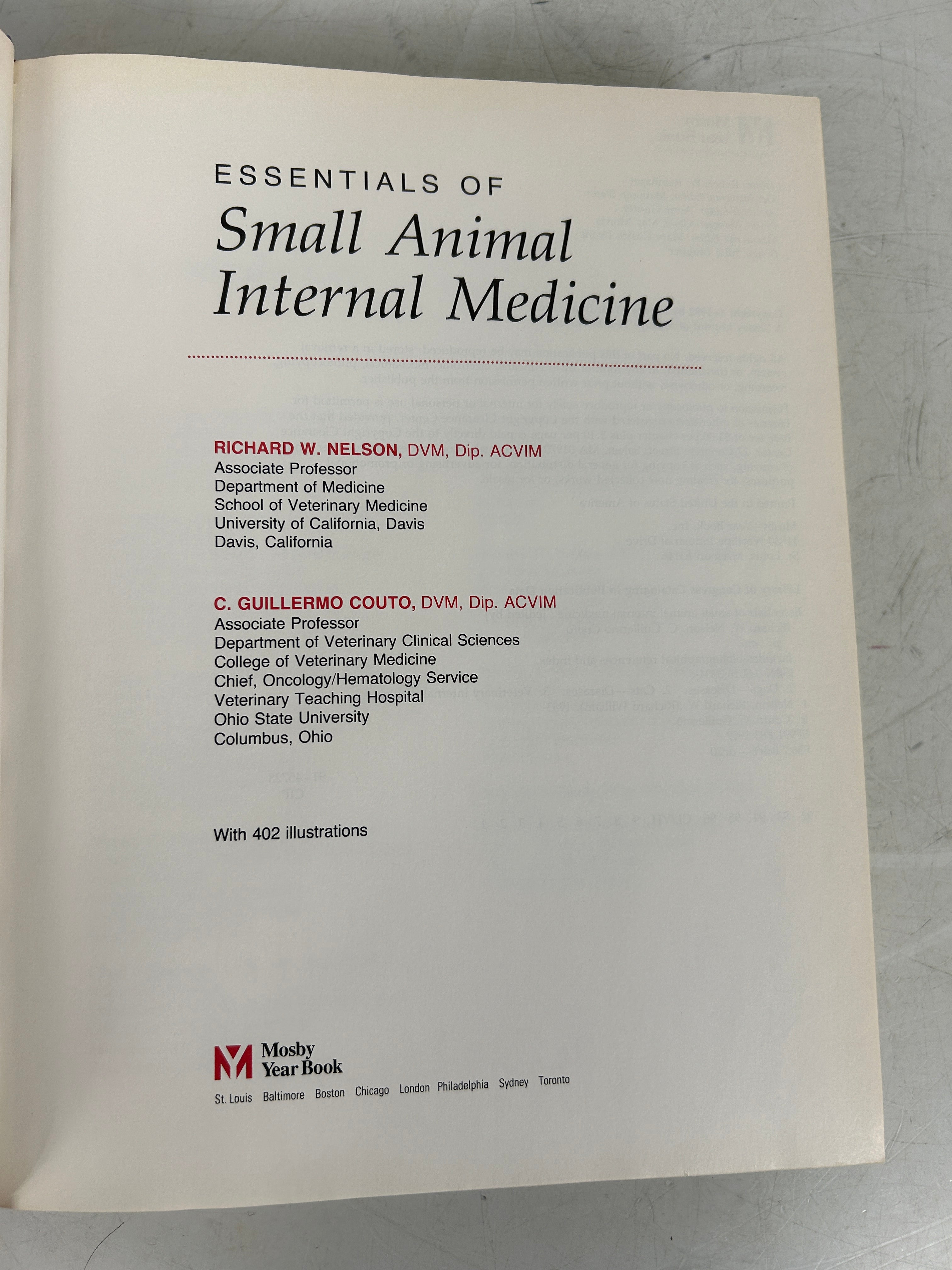 Essentials of Small Animal Internal Medicine Nelson & Couto 1992 HC