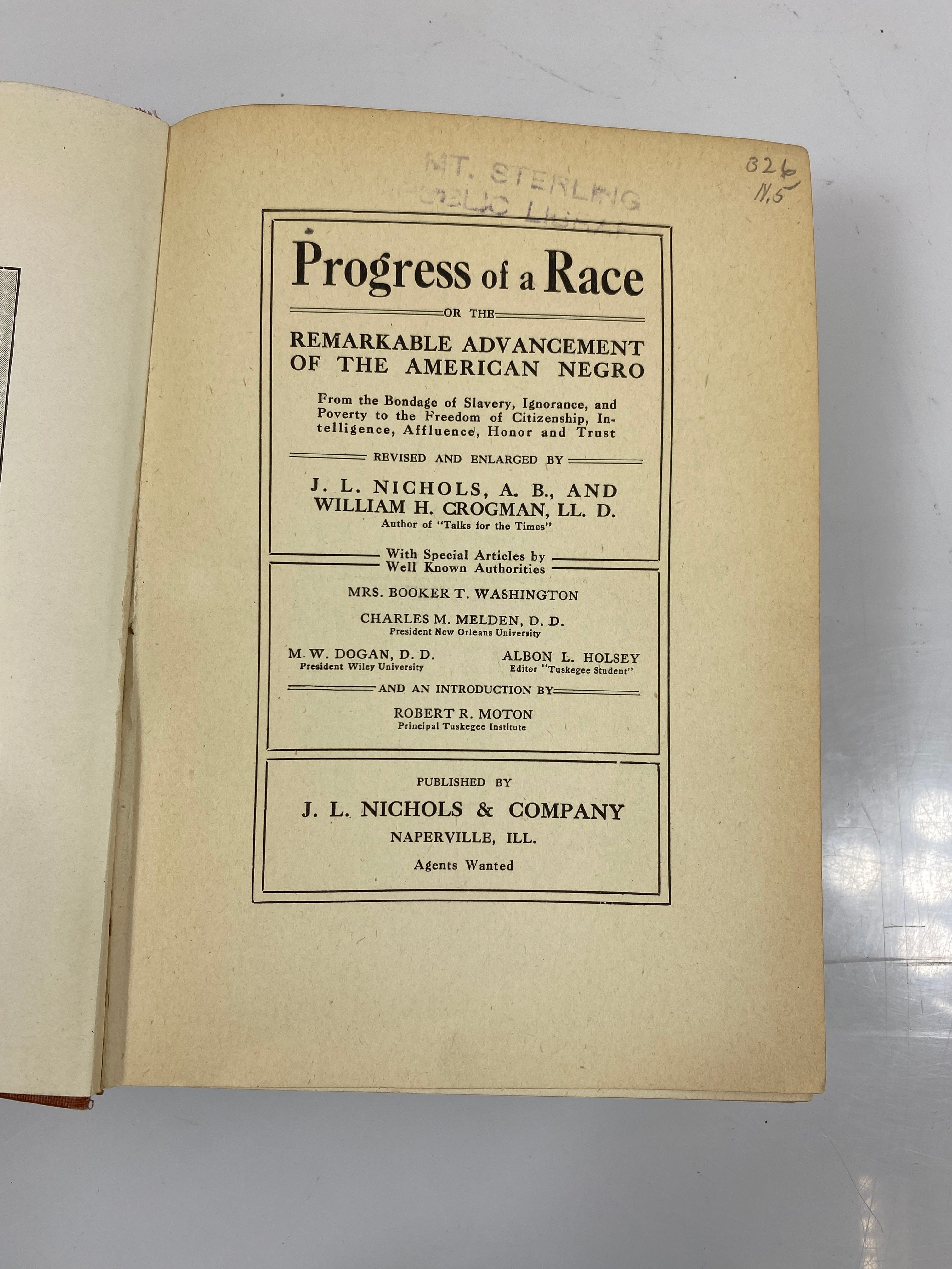 The New Progress of a Race Nichols/Crogman 1925 Ex-Library HC