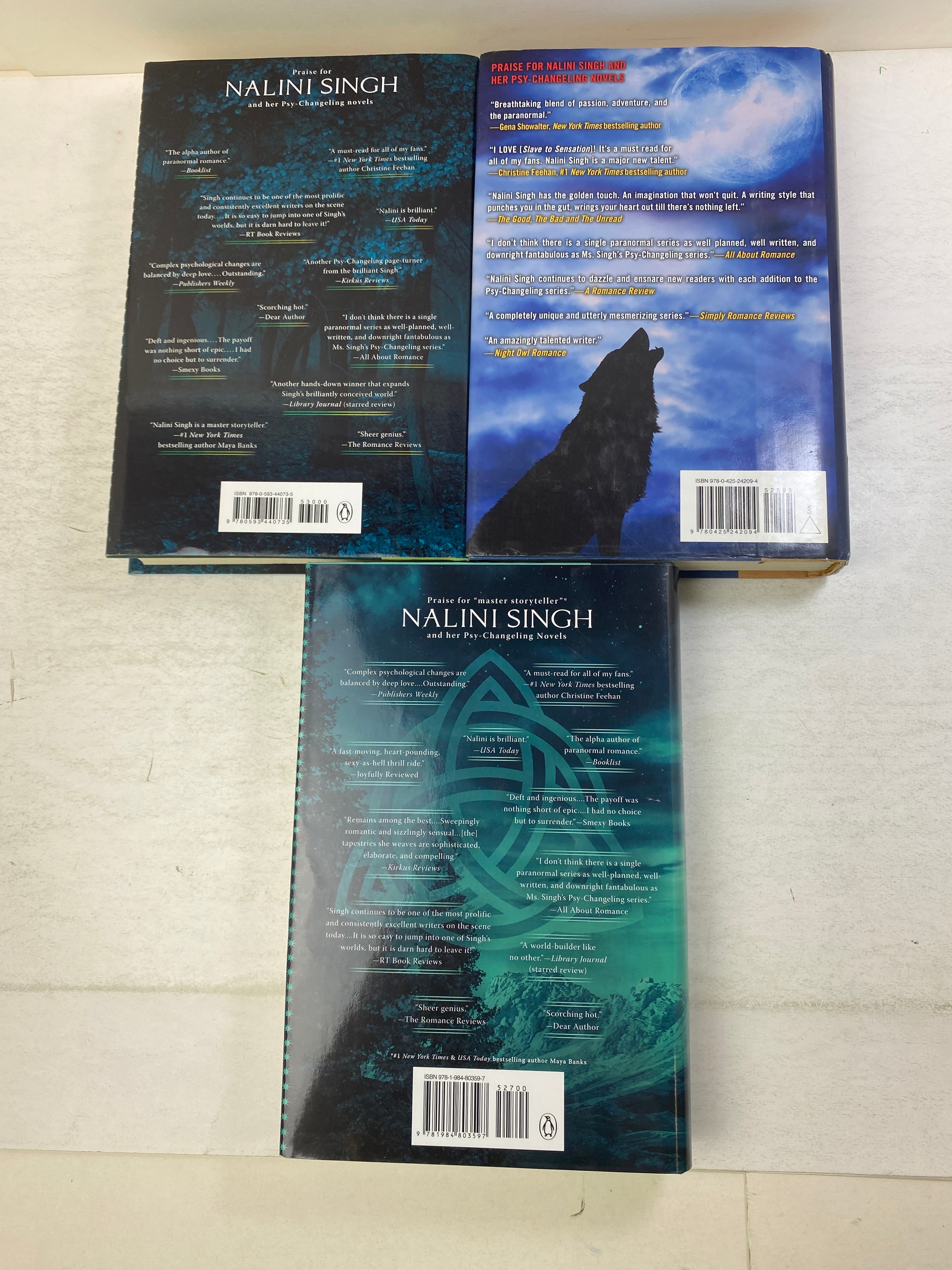 Lot of 3 Nalini Singh Psy-Changeling Trinity Novels HCDJ 2011-2024