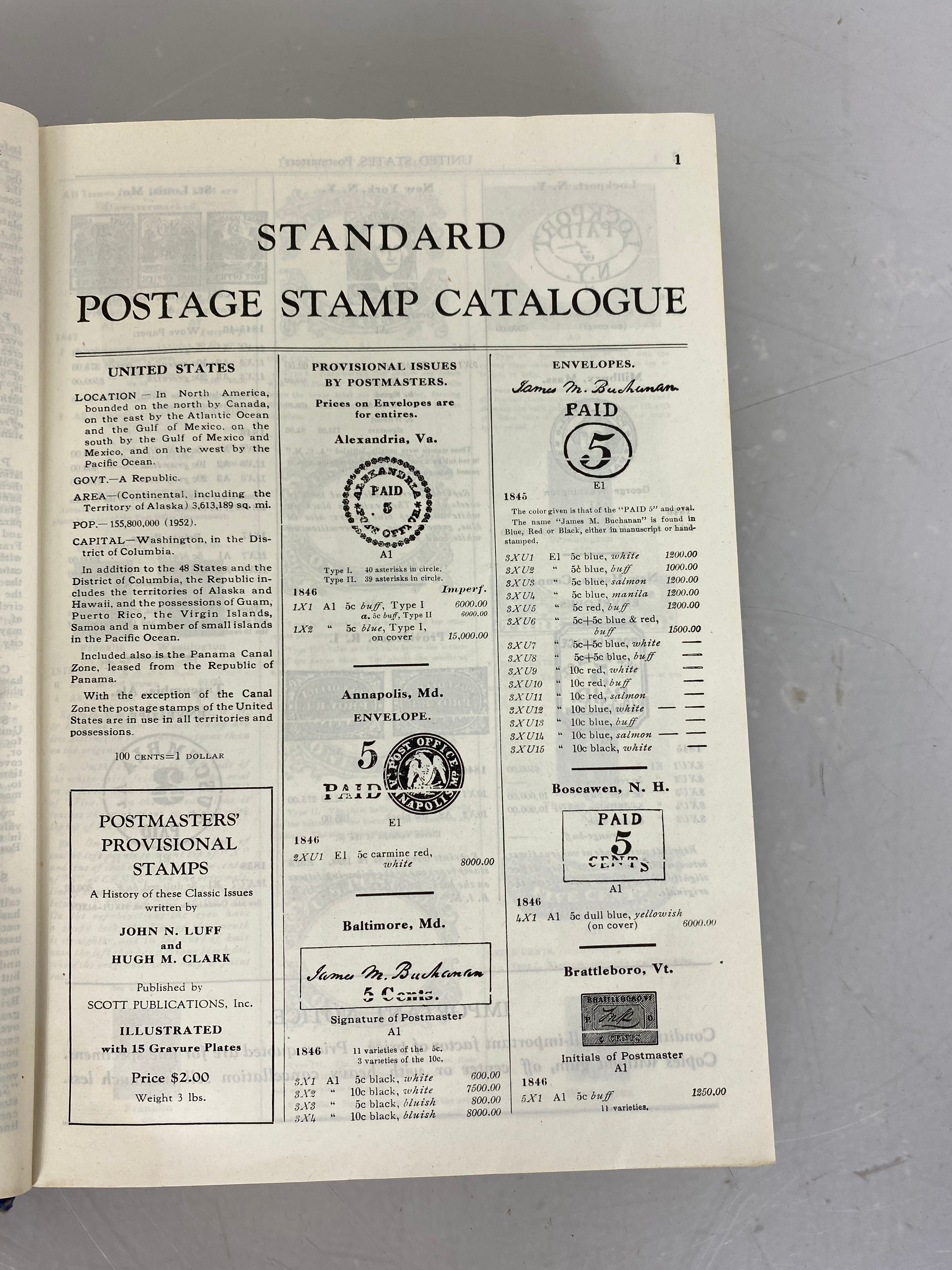 2 Volumes Scott's Standard Postage Stamp Catalogue 1954 HC