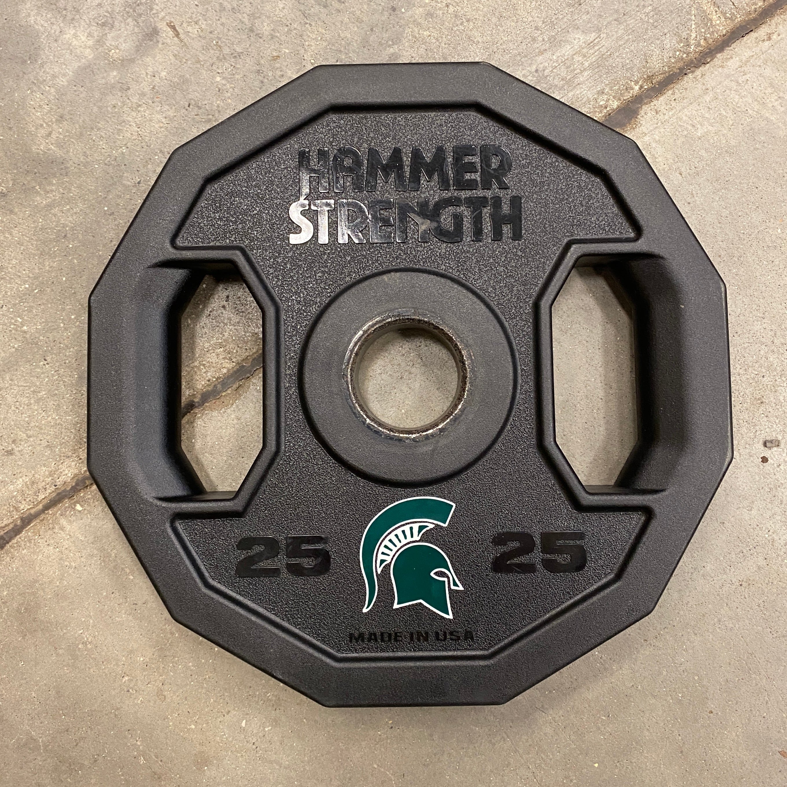 Hammer Strength 25 Pound Weight w/ Spartan Head Engraving