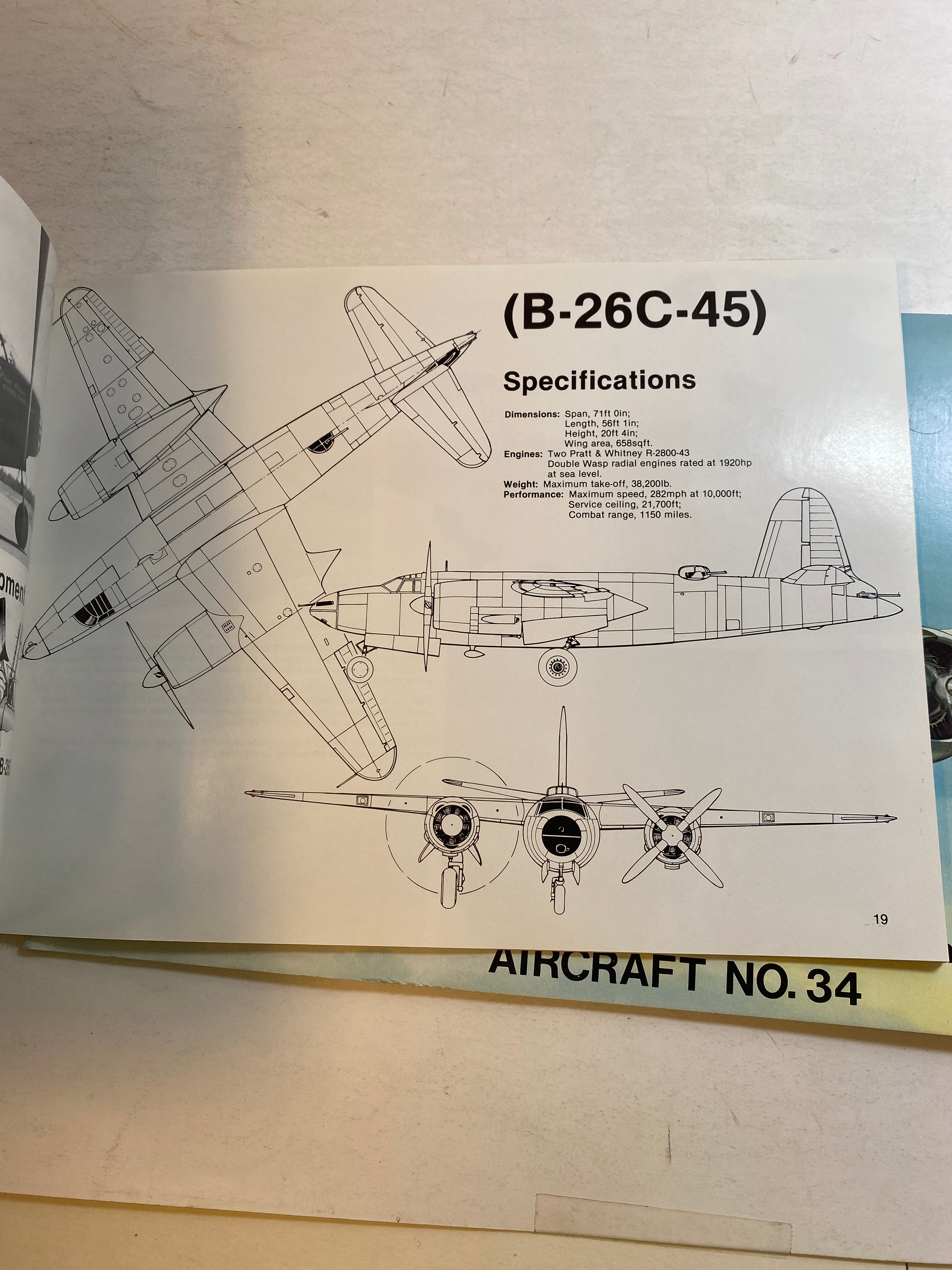 Lot of 2 In Action Booklets B-25 Mitchell B-26 Marauder 1978-1984