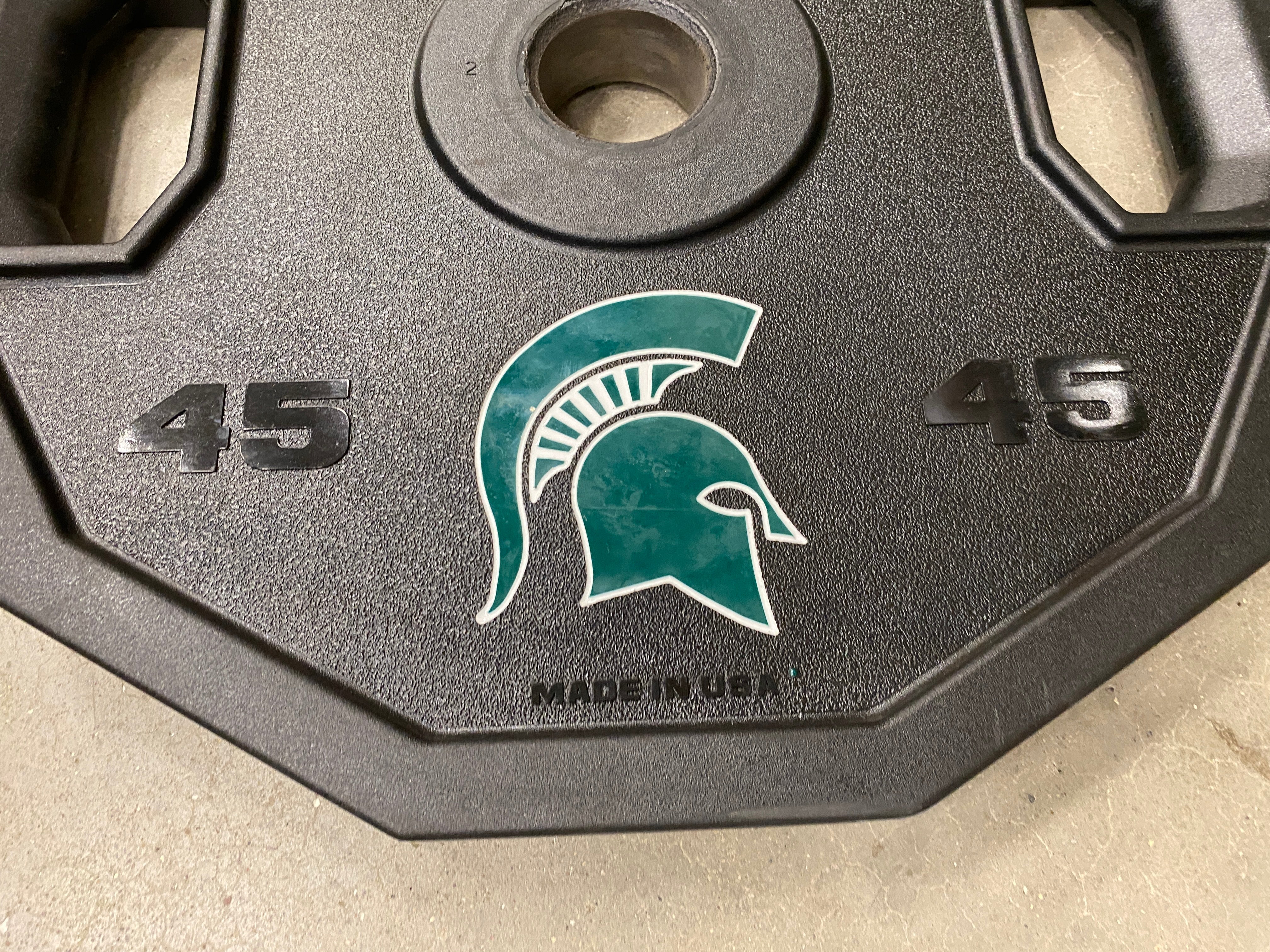 Hammer Strength 45 Pound Weight w/ Spartan Head Engraving