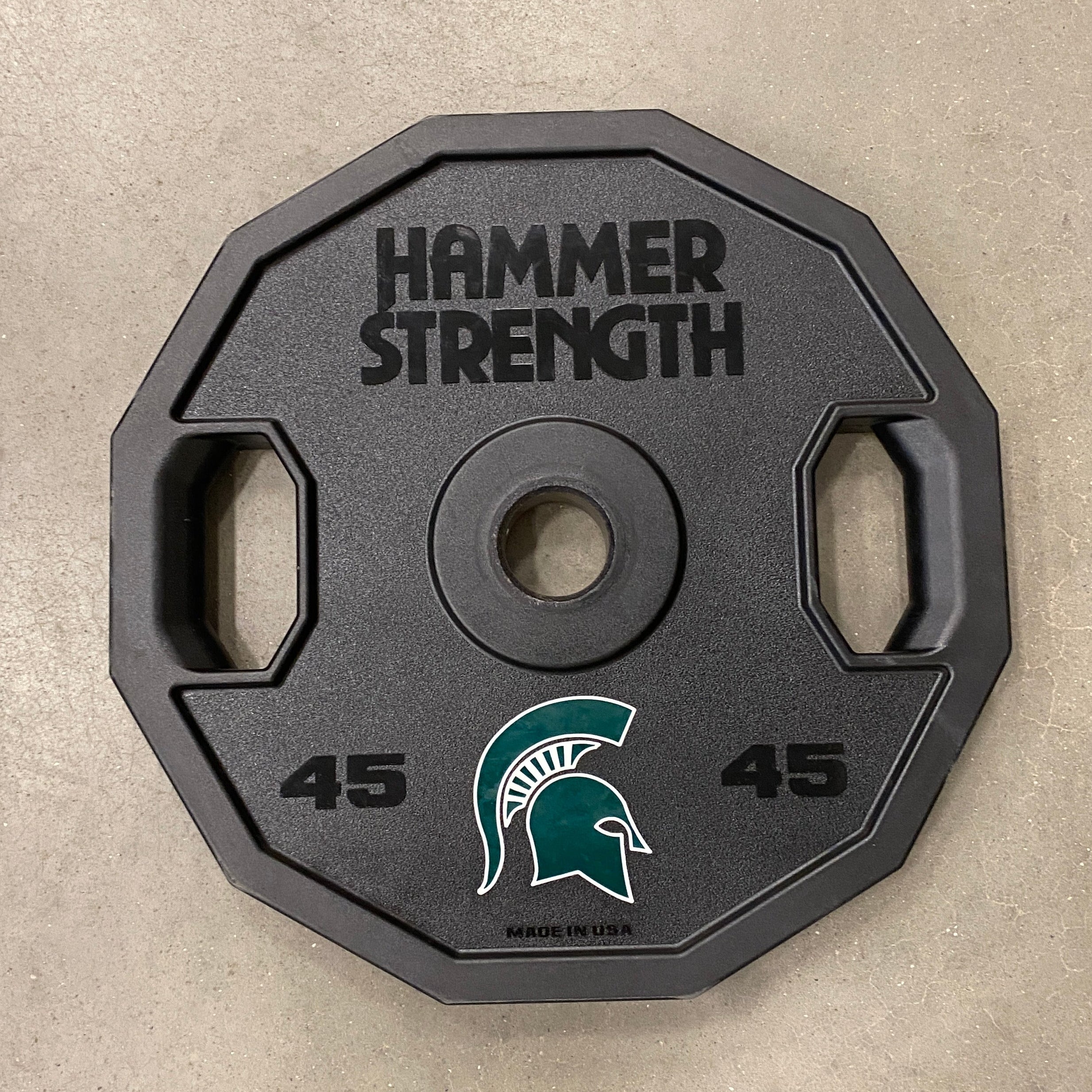 Hammer Strength 45 Pound Weight w/ Spartan Head Engraving