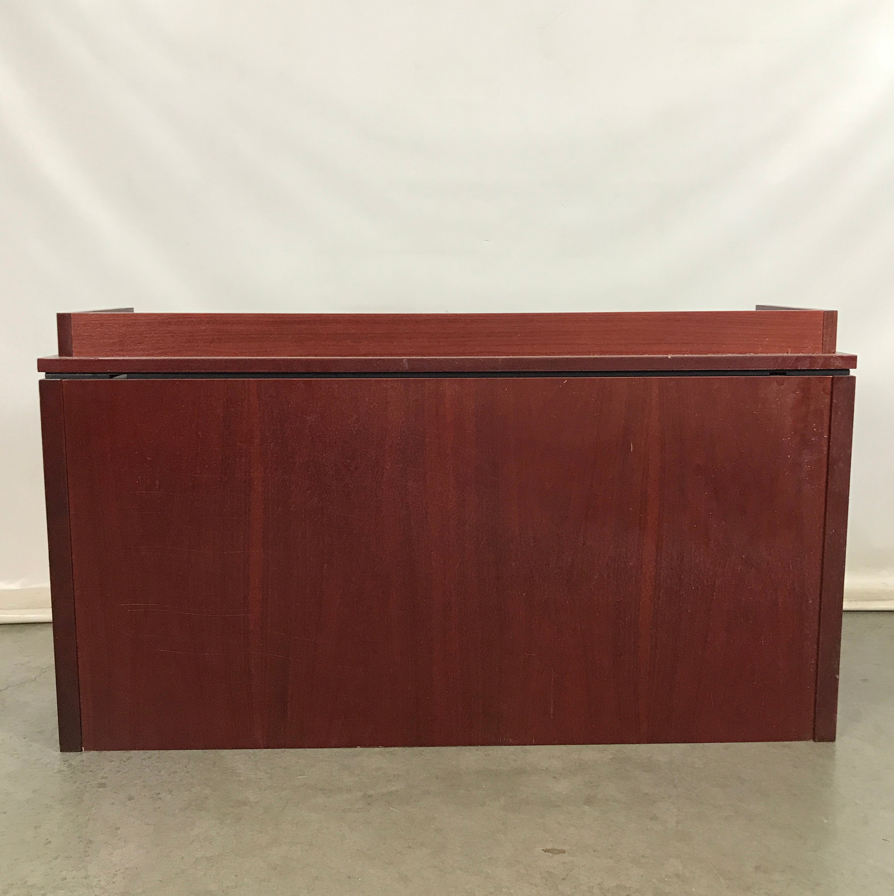 Dark Red Wooden Hutch with Light Panel