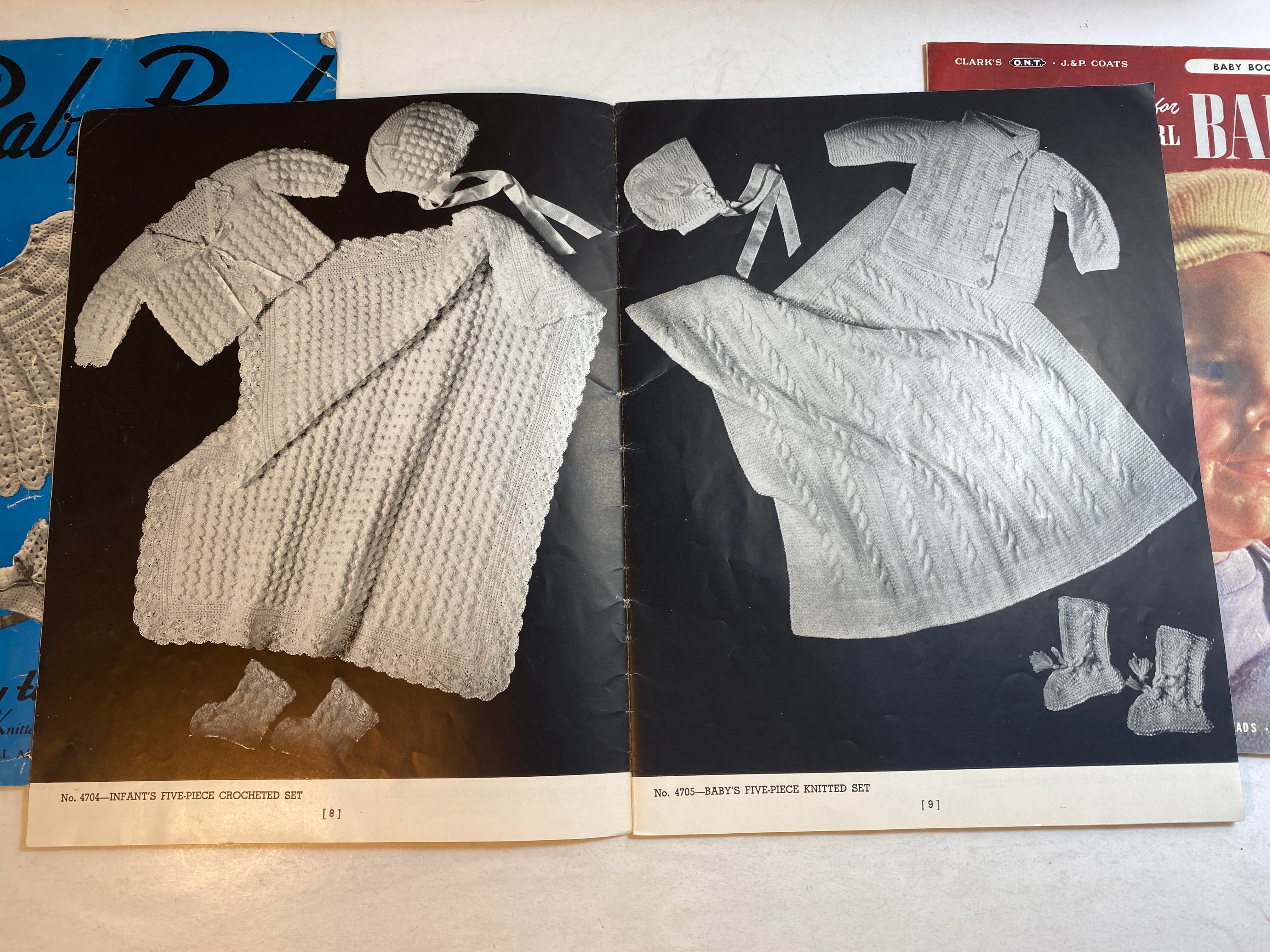 Lot of 3 Vintage Baby Clothes Baby Books 1950s