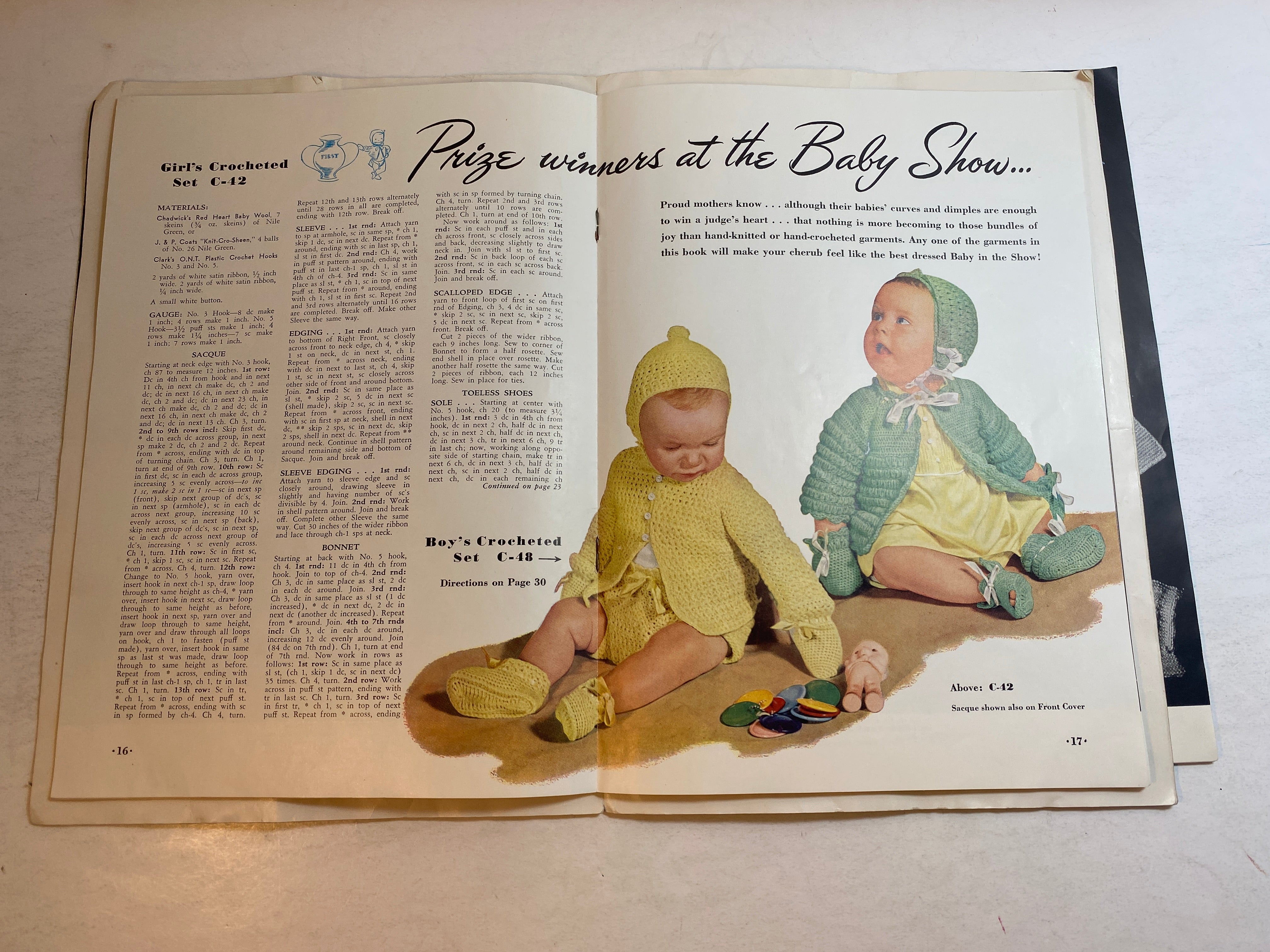 Lot of 3 Vintage Baby Clothes Baby Books 1950s