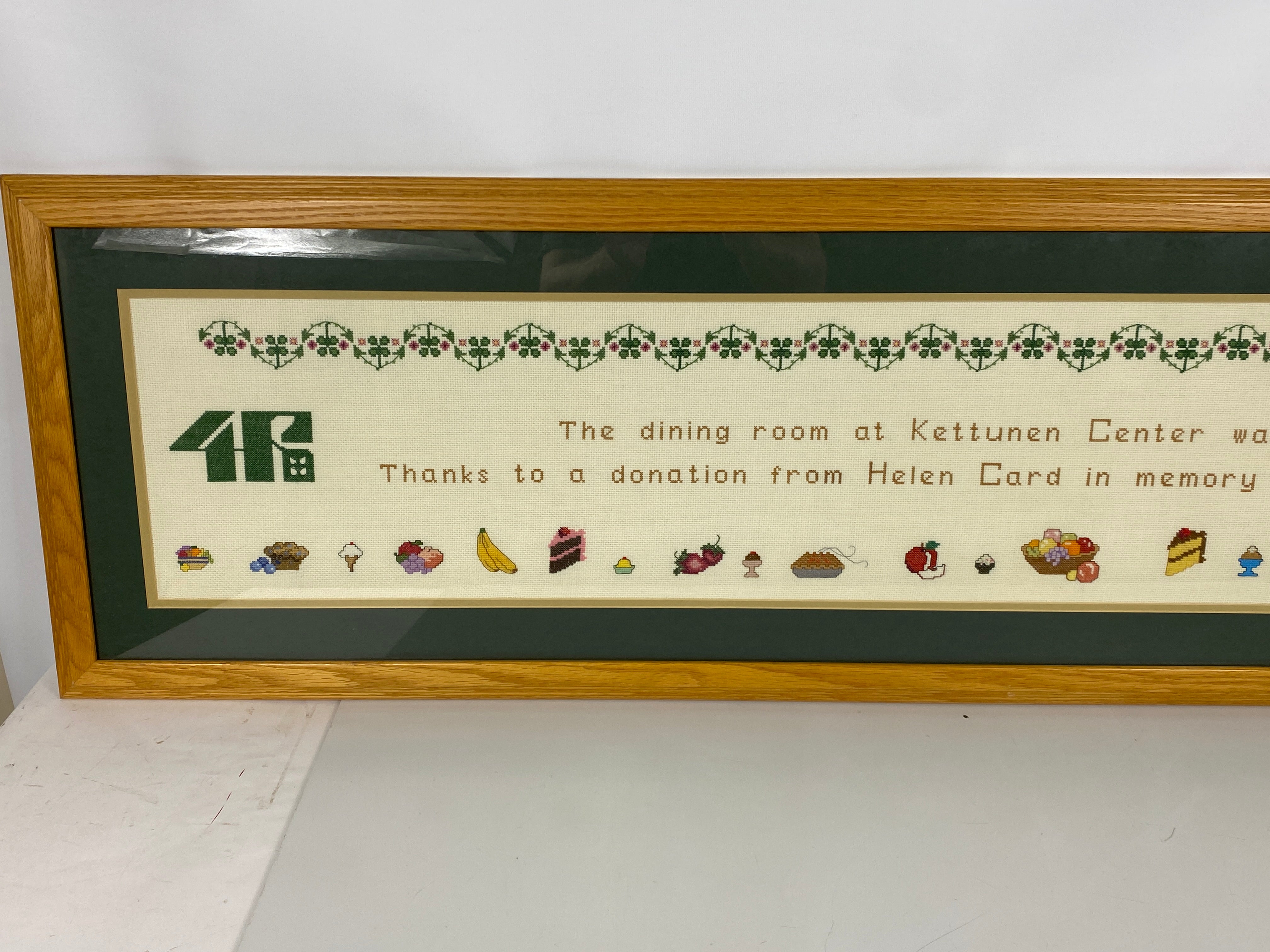 Framed Cross-Stitch Kettunen Center Dining Room Remodel Donor