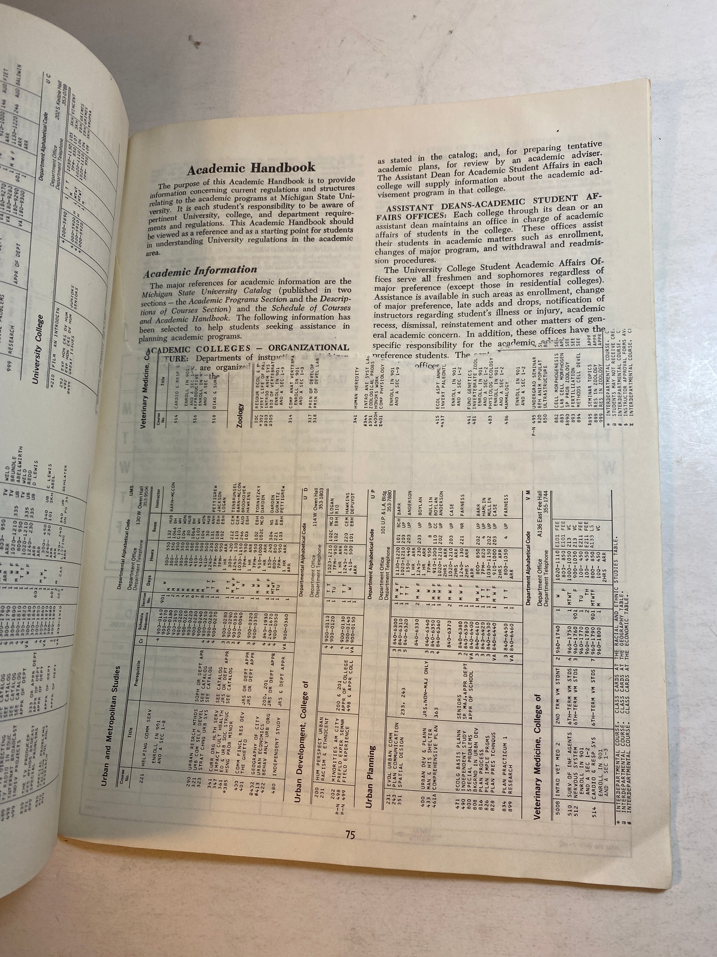 Michigan State University Bulletin Fall 1976 Schedule of Courses Handbook